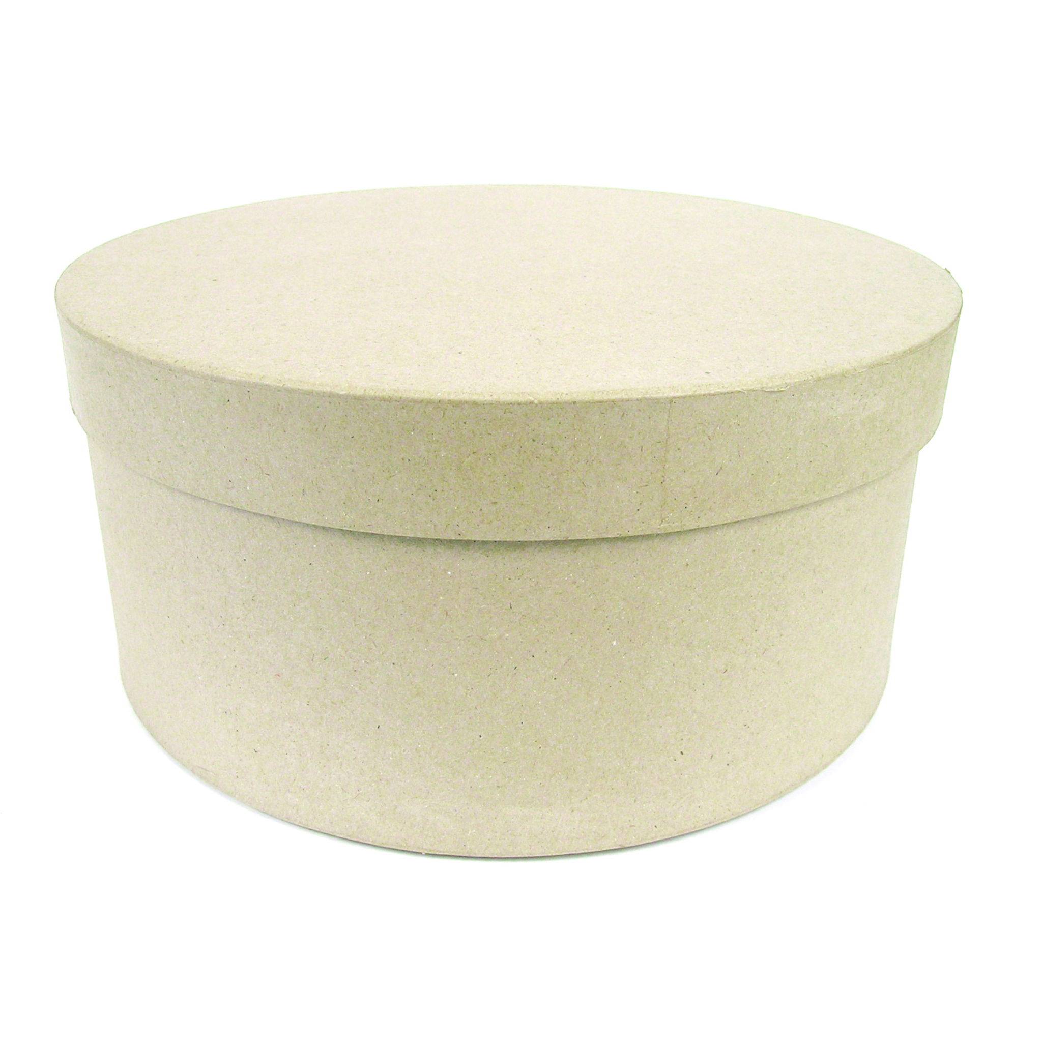 Décopatch Pappmaché, Set 3 Hutschachteln, 31x16/33x16cm Kartonbraun BTS907C