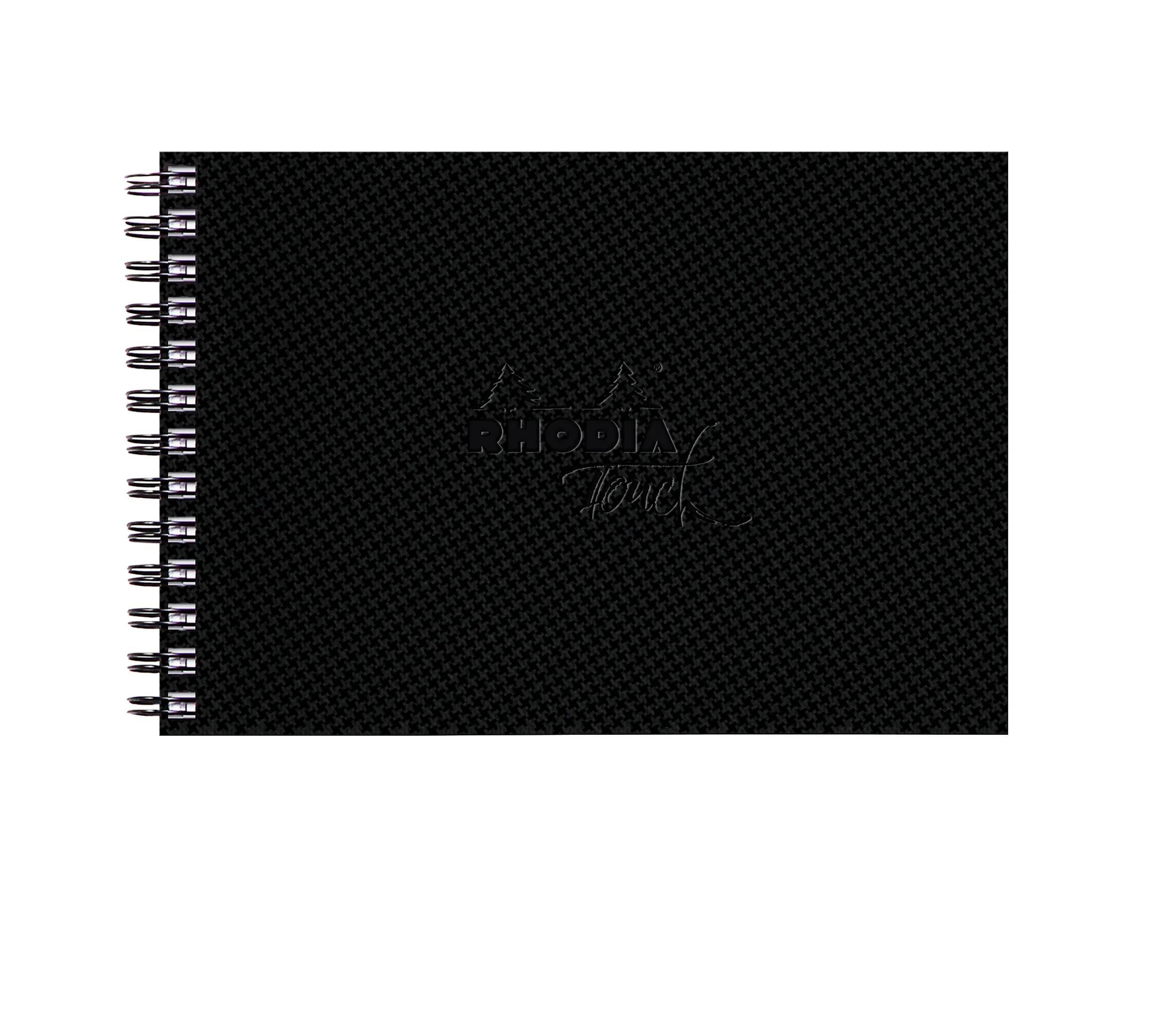 Rhodia Touch, Watercolor Book, 100% Hadern 300g, 20 Bl, A6 Quer Schwarz 116144C