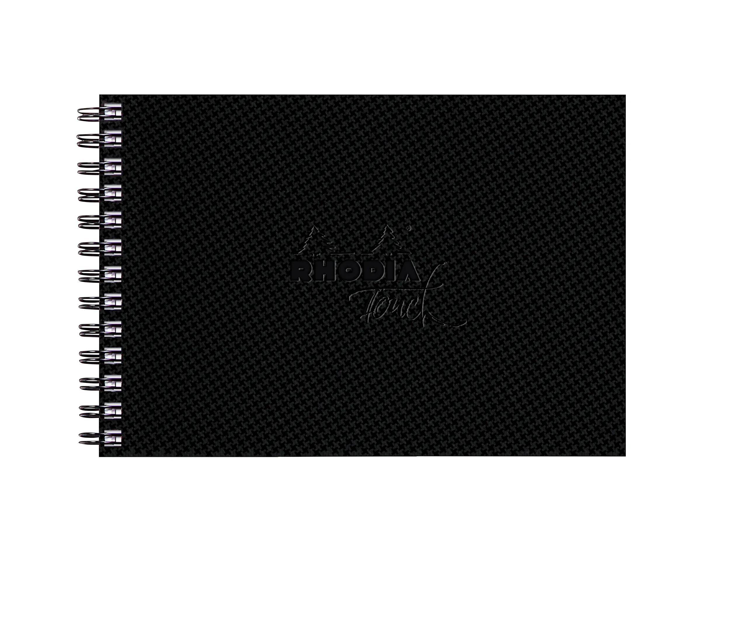 Rhodia Touch, Watercolor Book, 100% Hadern 300g, 20 Bl, A6 Quer Schwarz 116144C