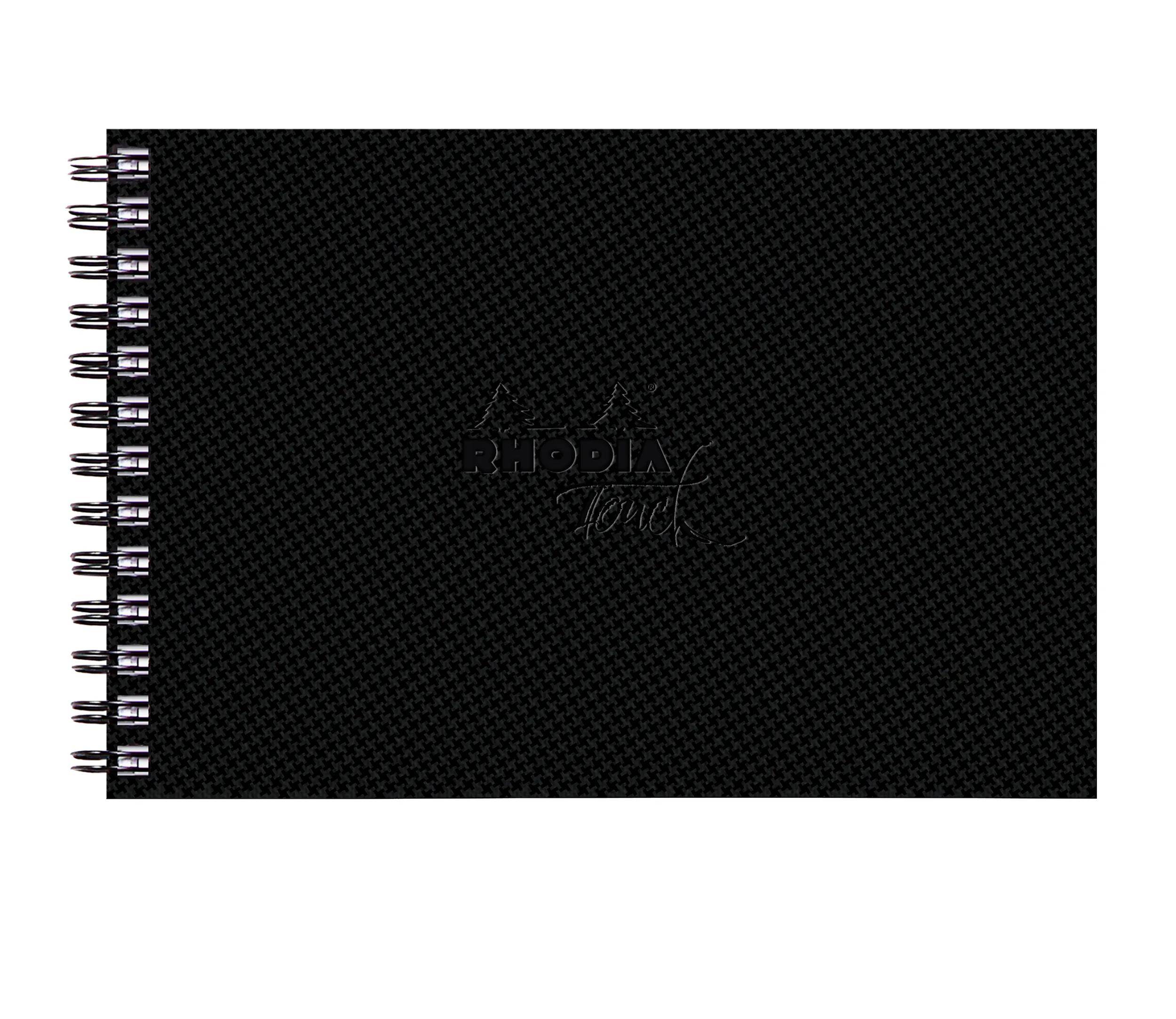 Rhodia Touch, Watercolor Book, 100% Hadern 300g, 20 Bl, A5 Quer Schwarz 116145C