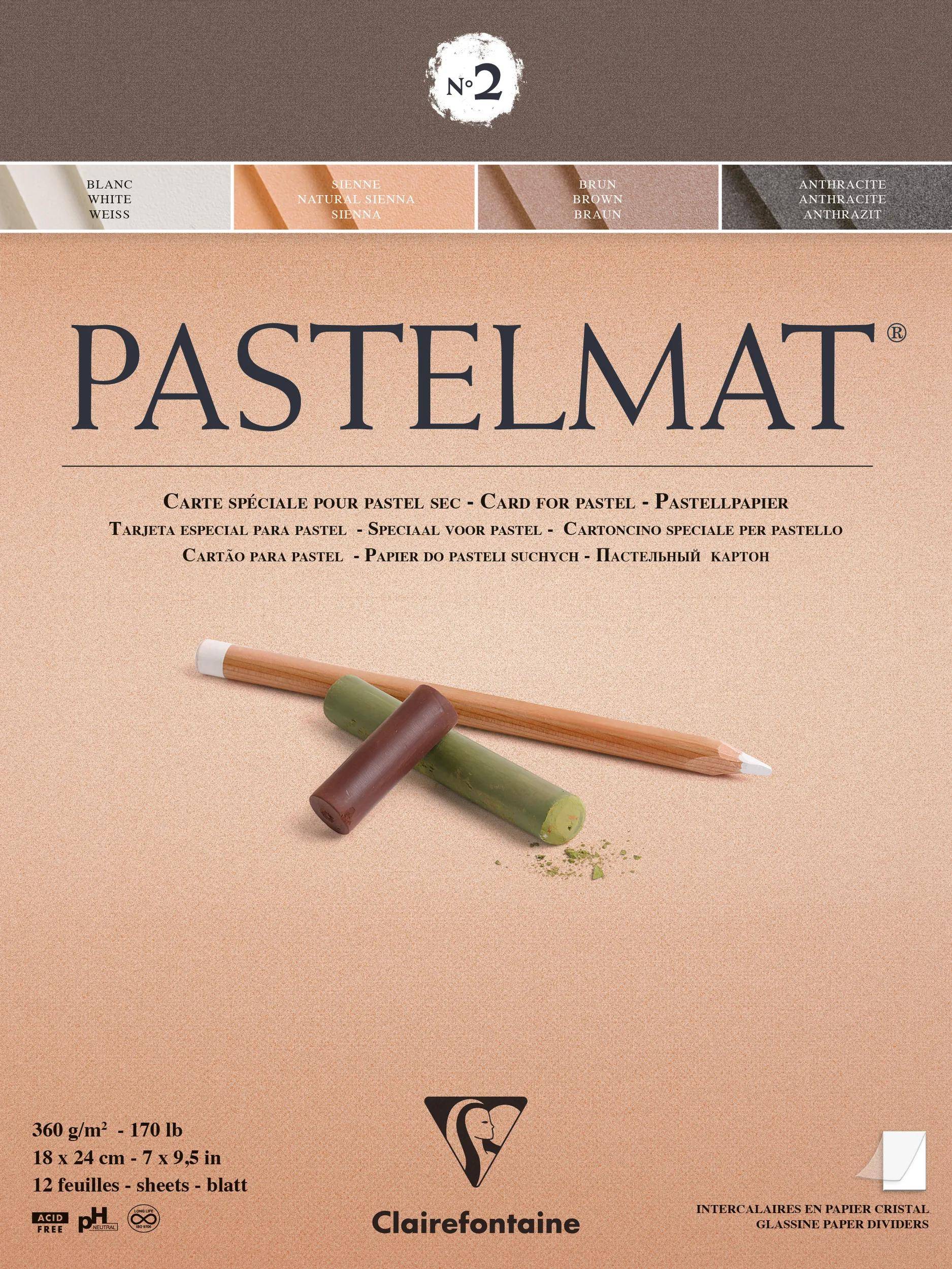 Clairefontaine Pastellblock kopfgeleimt 12 Blatt 18x24cm 4 Farben sort. 96005C