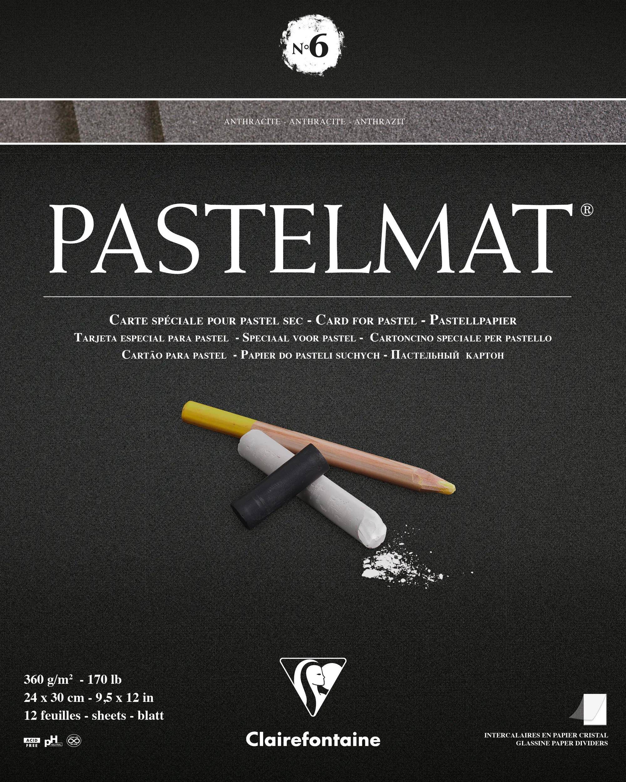 Clairefontaine Pastellblock kopfgeleimt 12 Blatt 24x30cm 4 Farben sort. 96004C