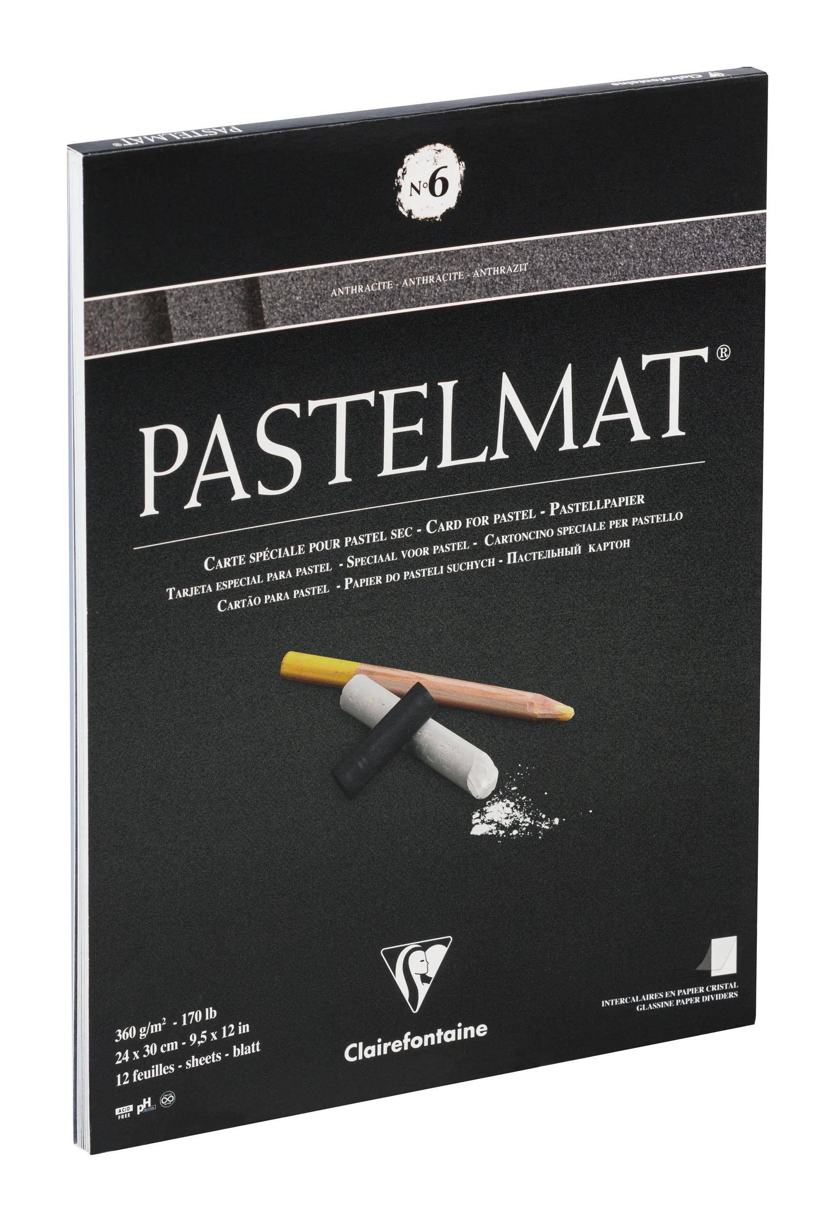 Clairefontaine Pastellblock kopfgeleimt 12 Blatt 24x30cm 4 Farben sort. 96004C