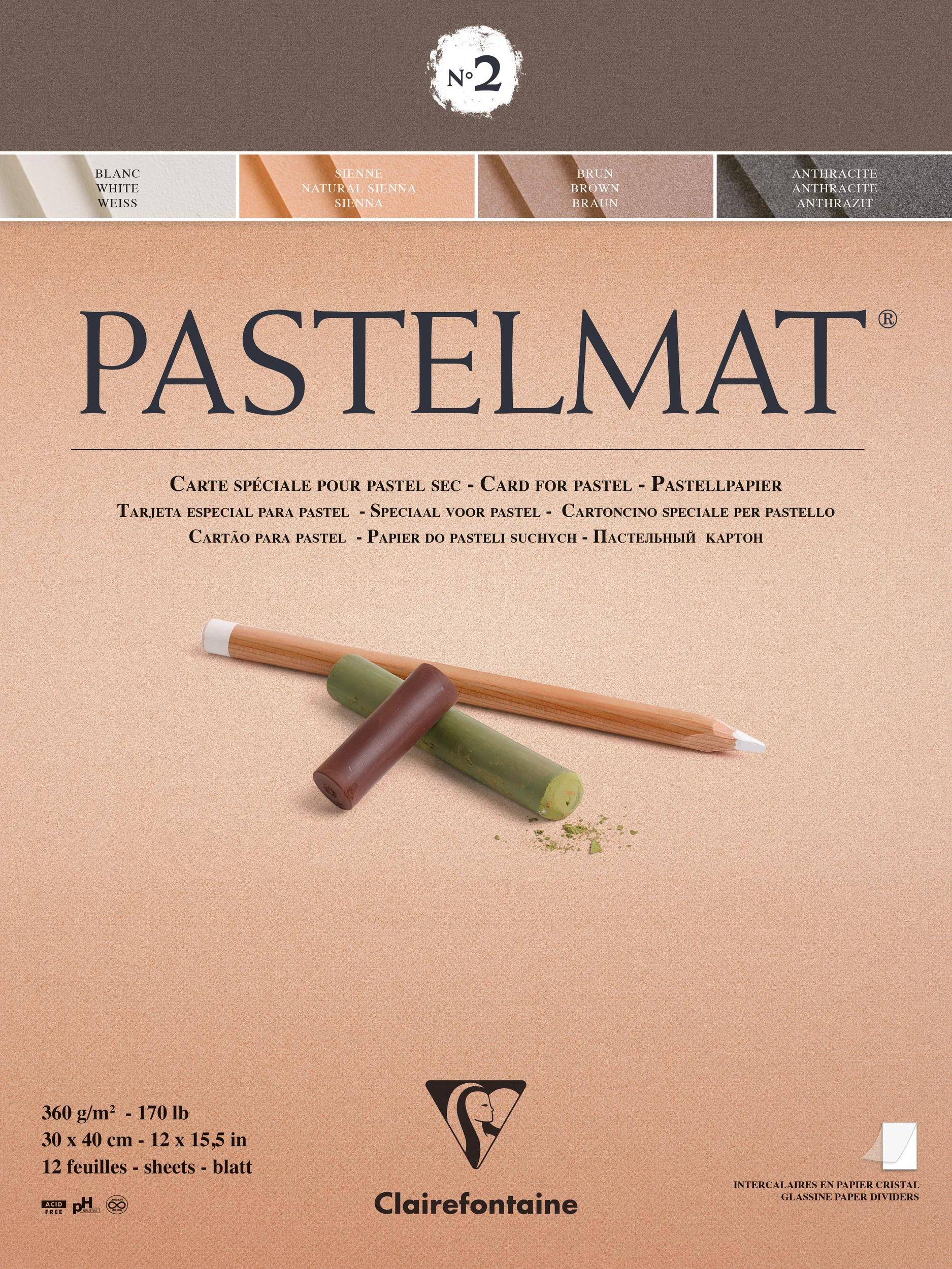 Clairefontaine Pastellblock kopfgeleimt 12 Blatt 30x40cm 4 Farben sort. 96008C
