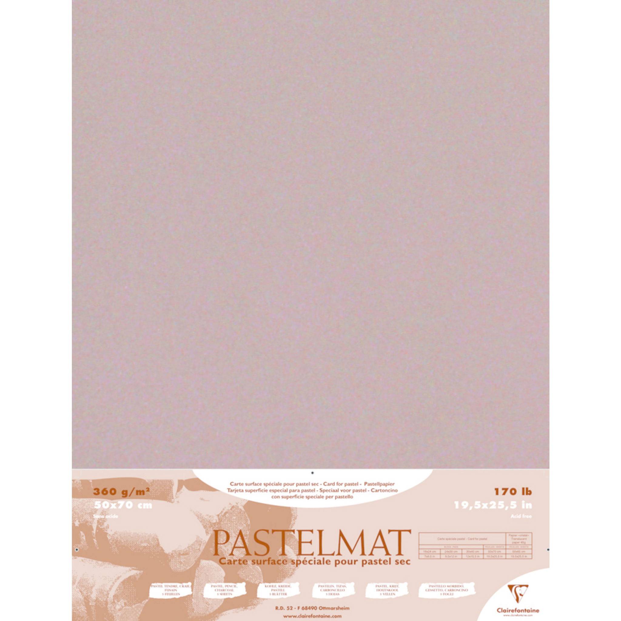 Clairefontaine Pastelmat Pastellmalerei, 5 Bogen 50x70 cm, 360g Braun 96011C