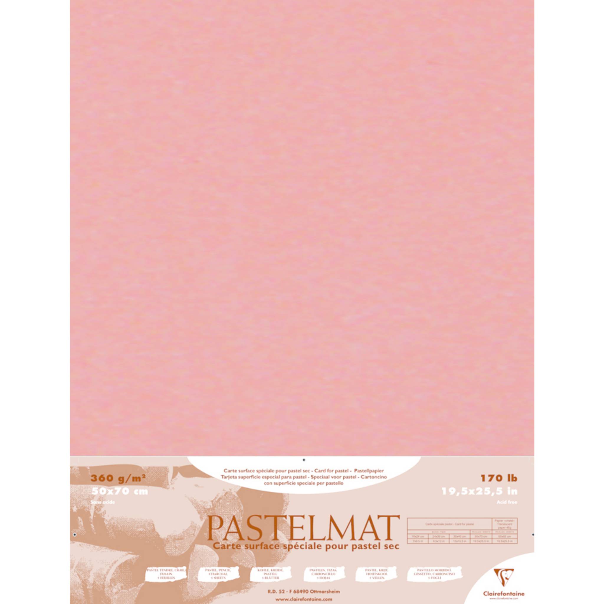 Clairefontaine Pastelmat Pastellmalerei, 5 Bogen 50x70 cm, 360g Siena 96012C