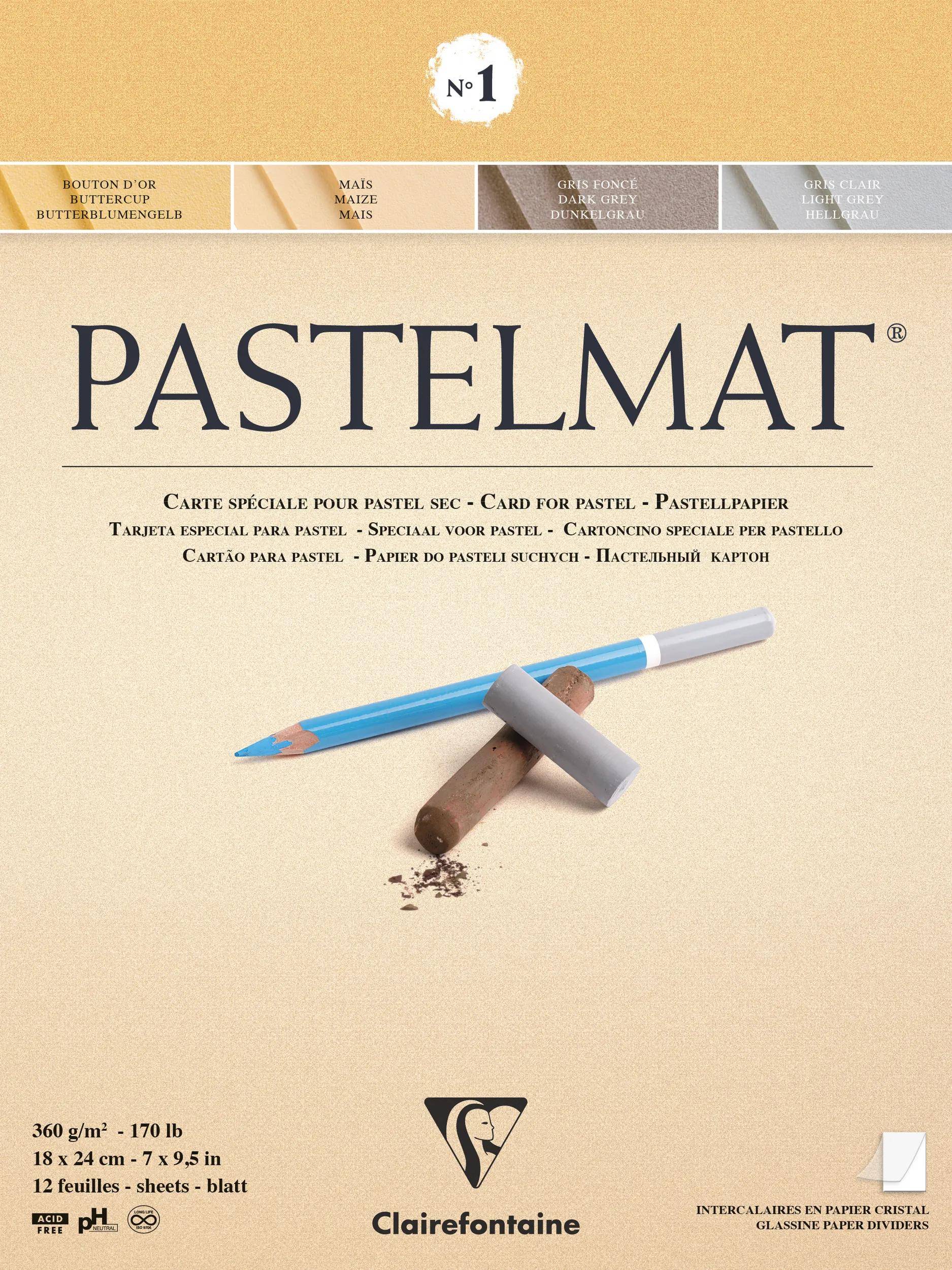 Clairefontaine Pastellblock, 12 Blatt 18x24cm 4 Farben sortiert 96016C