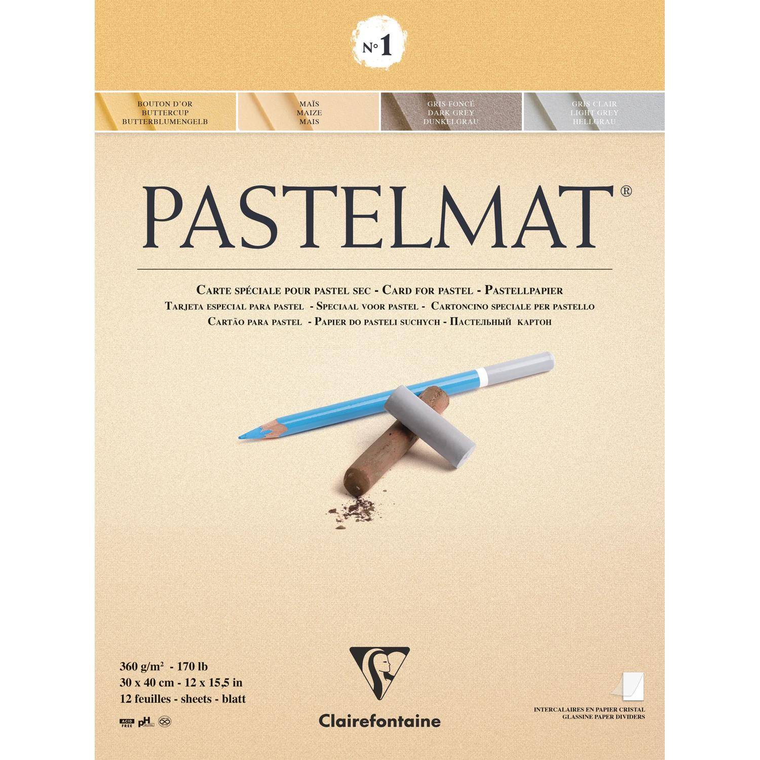 Clairefontaine Pastellblock 12 Blatt 30x40cm 4 Farben sortiert Sortierung 96018C