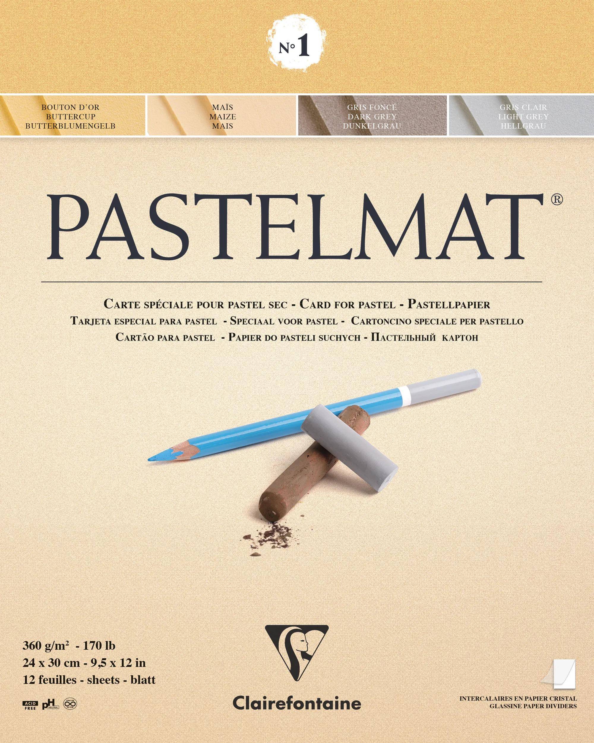 Clairefontaine Pastellblock, 12 Blatt 24x30cm 4 Farben sortiert 96017C