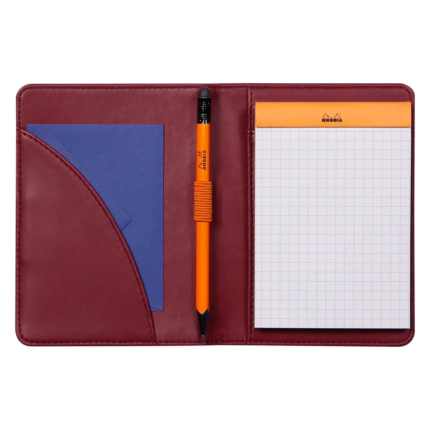 Rhodia Mappe für Block oder Notizheft B7, N°12 10,5x14 cm Weinrot 212008C