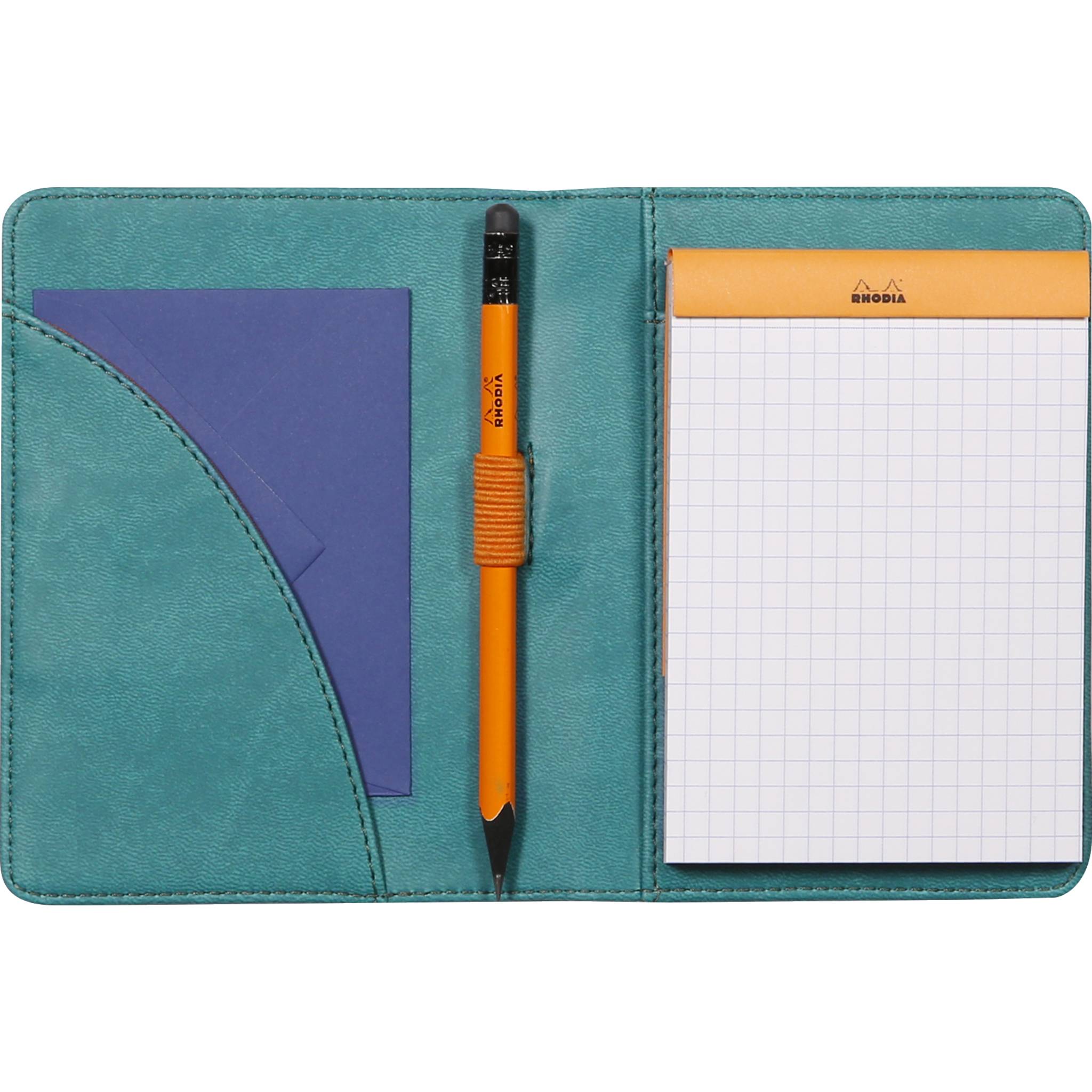 Rhodia Mappe für Block oder Notizheft B7, N°12 10,5x14 cm Pfaugrün 212004C
