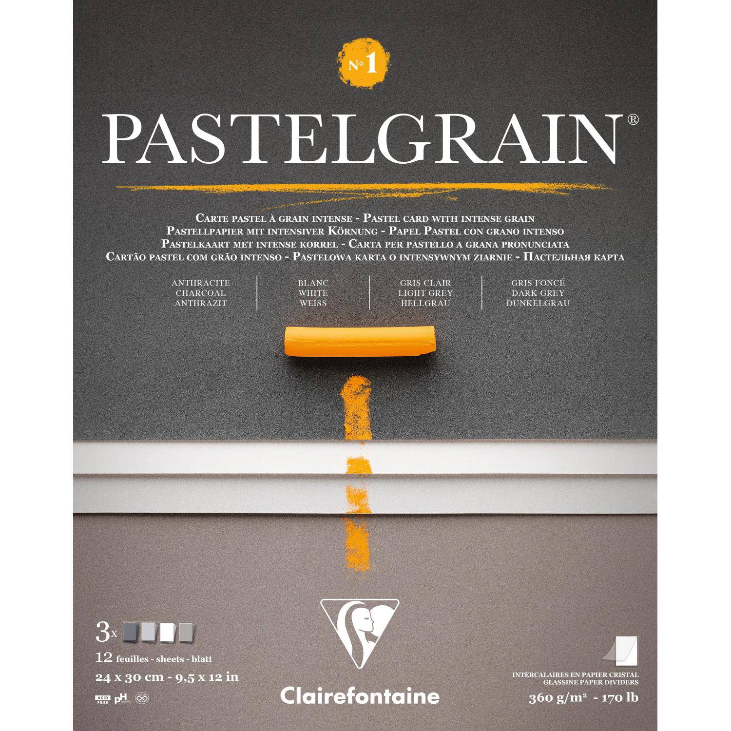 Clairefontaine Block PastelGrain n°1 24x30 cm 12 Blatt, 360g 976058C
