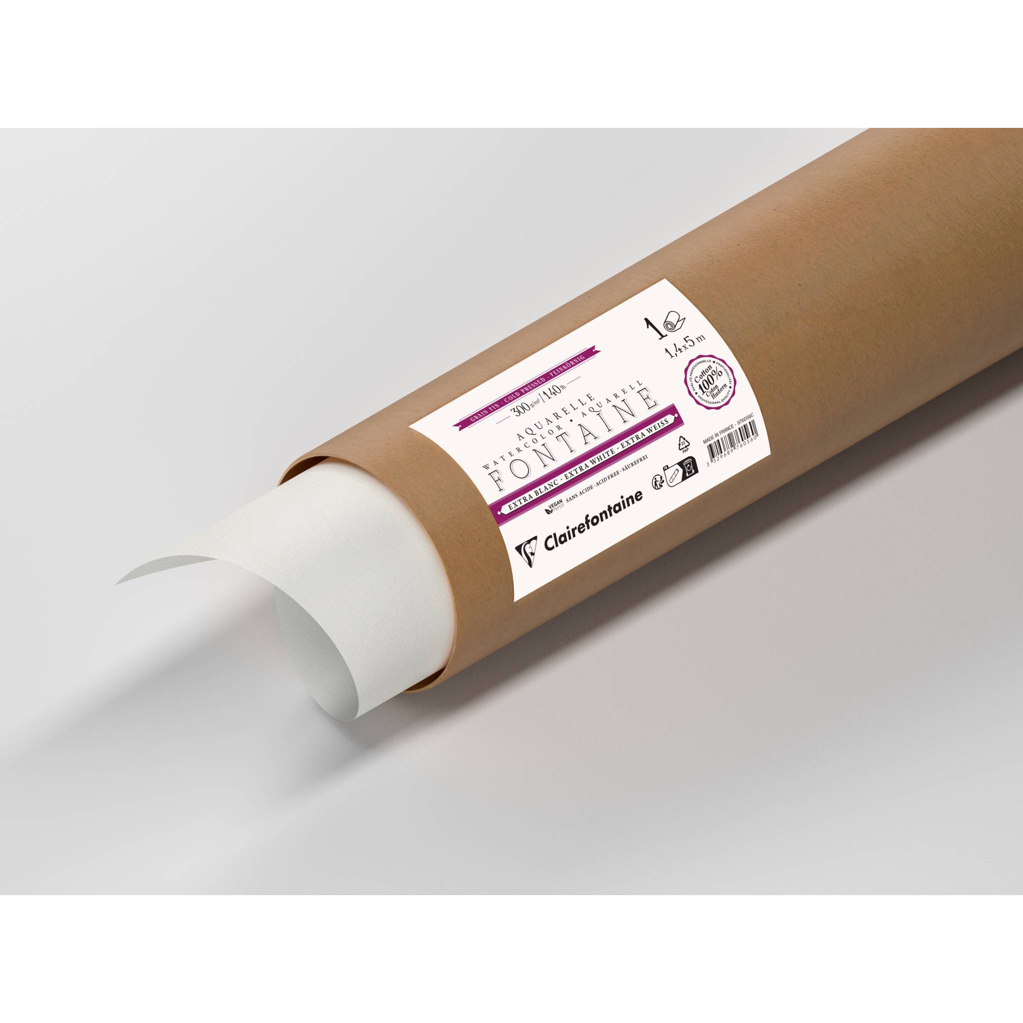 Clairefontaine Aquarellpapier Rolle feinkörnig 1,4x5m - 976056C