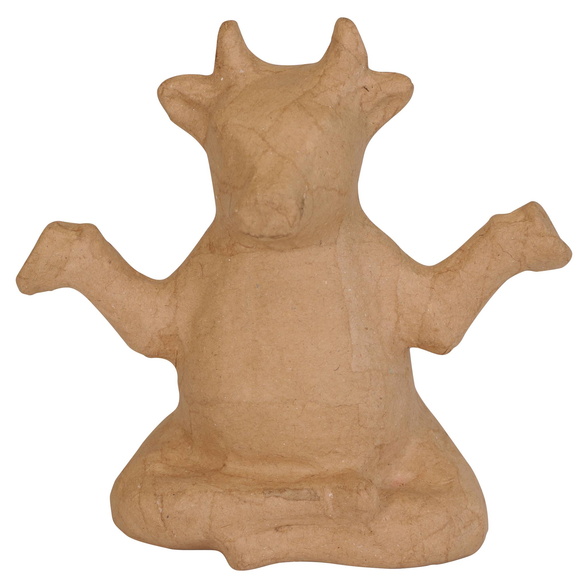 Décopatch Kleines Pappmaché, braun, Yoga-Kuh 16cm - Kartonbraun SA225C