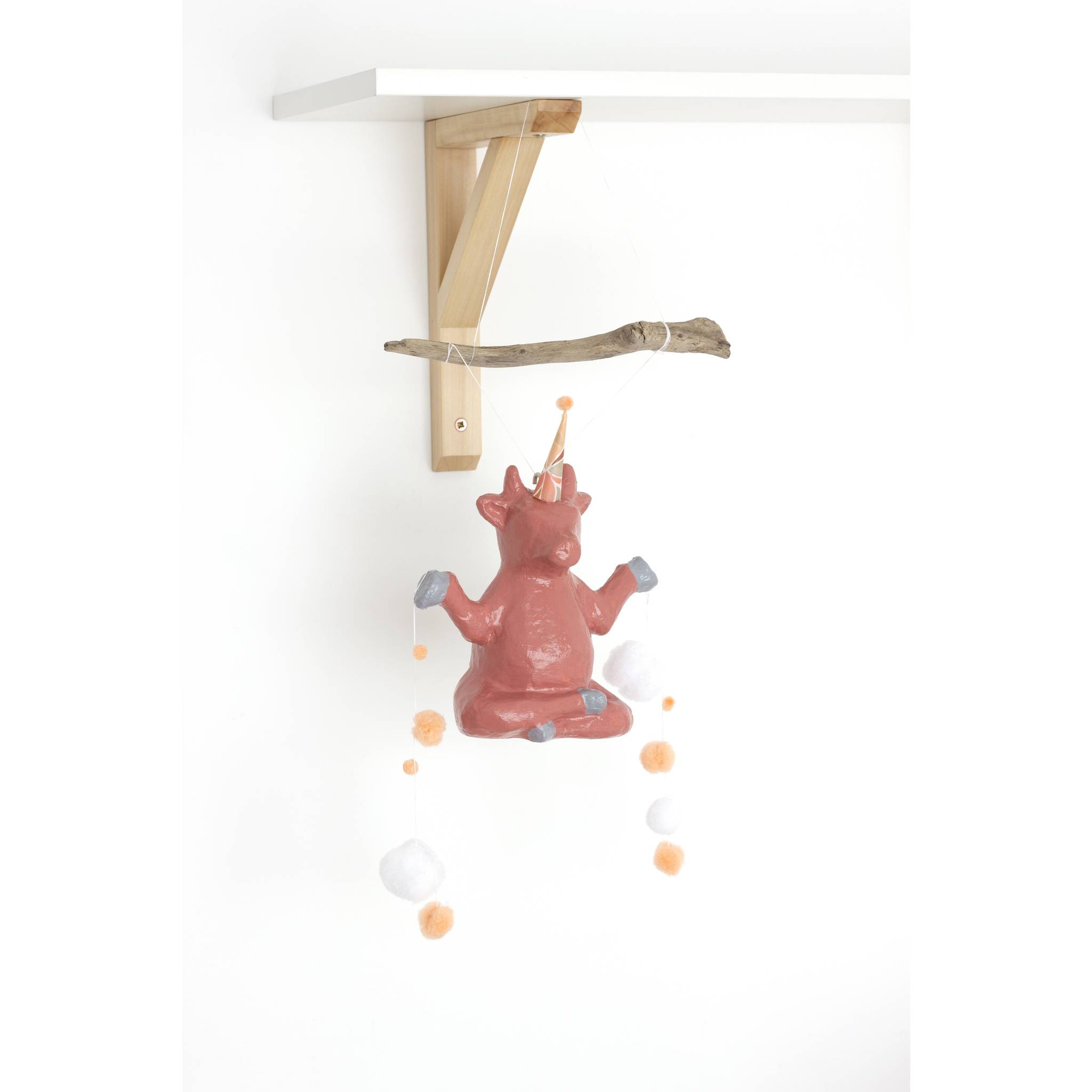 Décopatch Kleines Pappmaché, braun, Yoga-Kuh 16cm - Kartonbraun SA225C