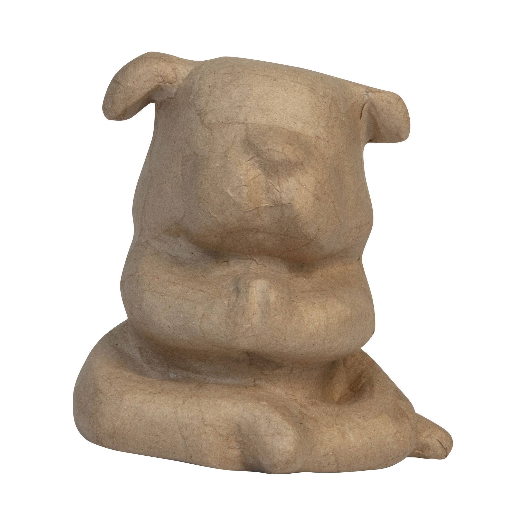 Décopatch Kleines Pappmaché, braun, Yoga-Bulldogge 13,5cm - Kartonbraun SA222C