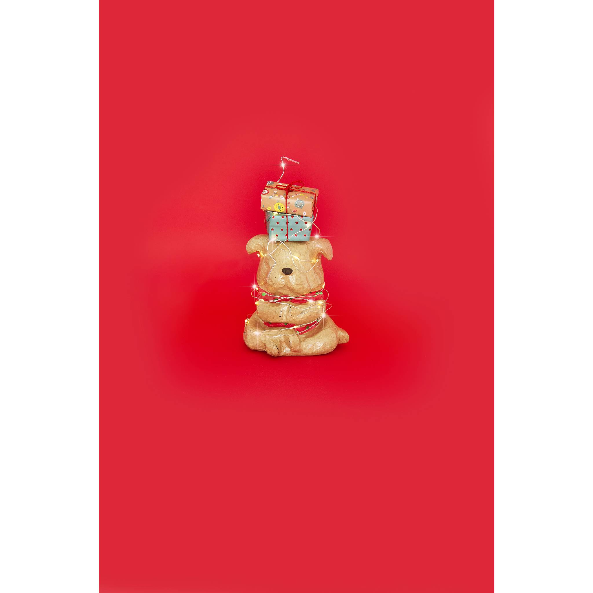 Décopatch Kleines Pappmaché, braun, Yoga-Bulldogge 13,5cm - Kartonbraun SA222C