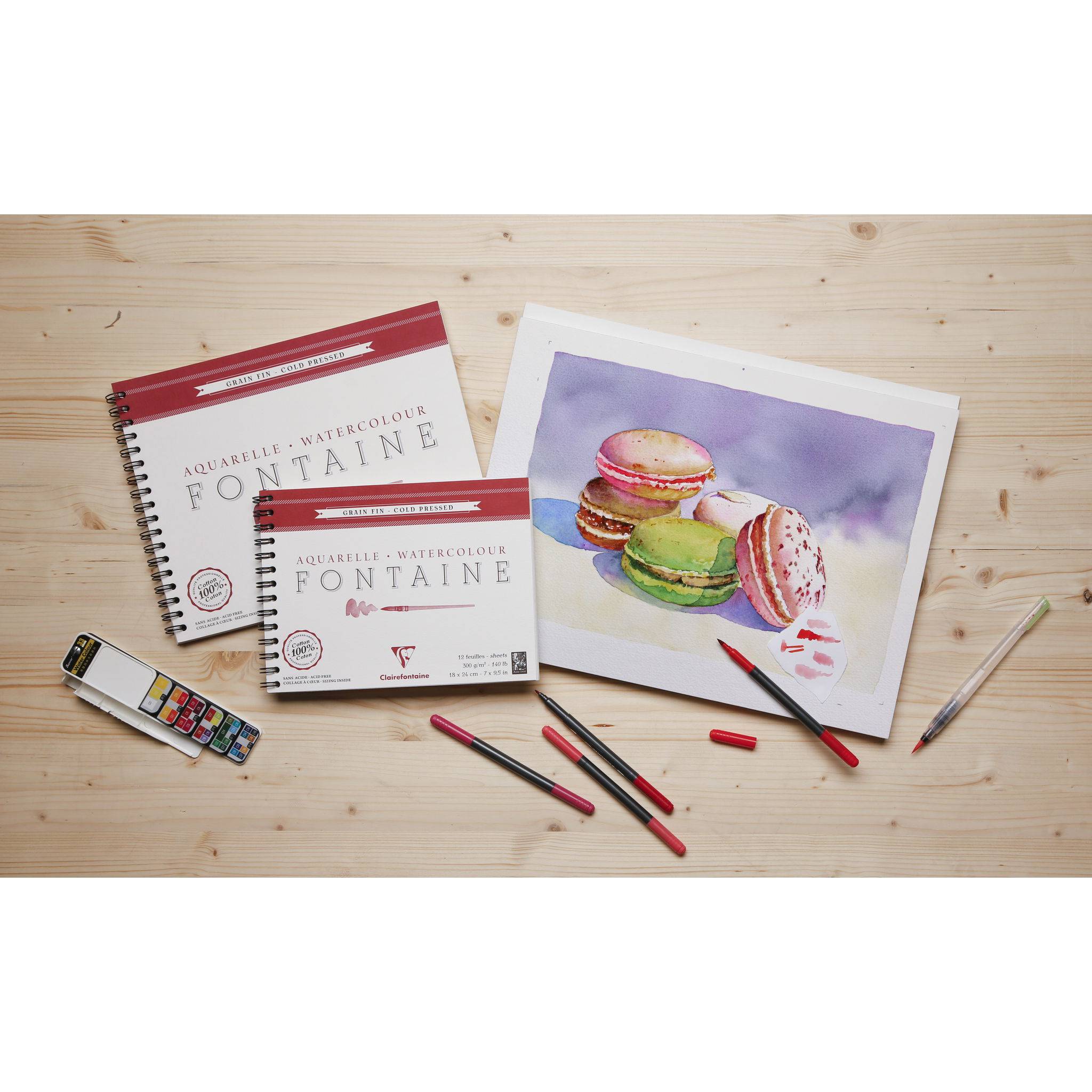 Clairefontaine Aquarellpapier 640g, 100% Hadern, feinkörnig 10 Bl 36x48cm 96359C