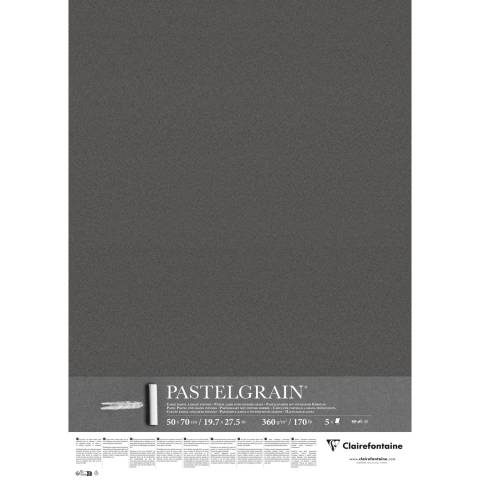 Clairefontaine PastelGrain 50x70cm 5 Bogen 360g - Anthrazit 976066C