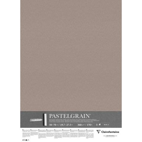 Clairefontaine PastelGrain 50x70cm 5 Bogen 360g - Dunkelgrau 976065C