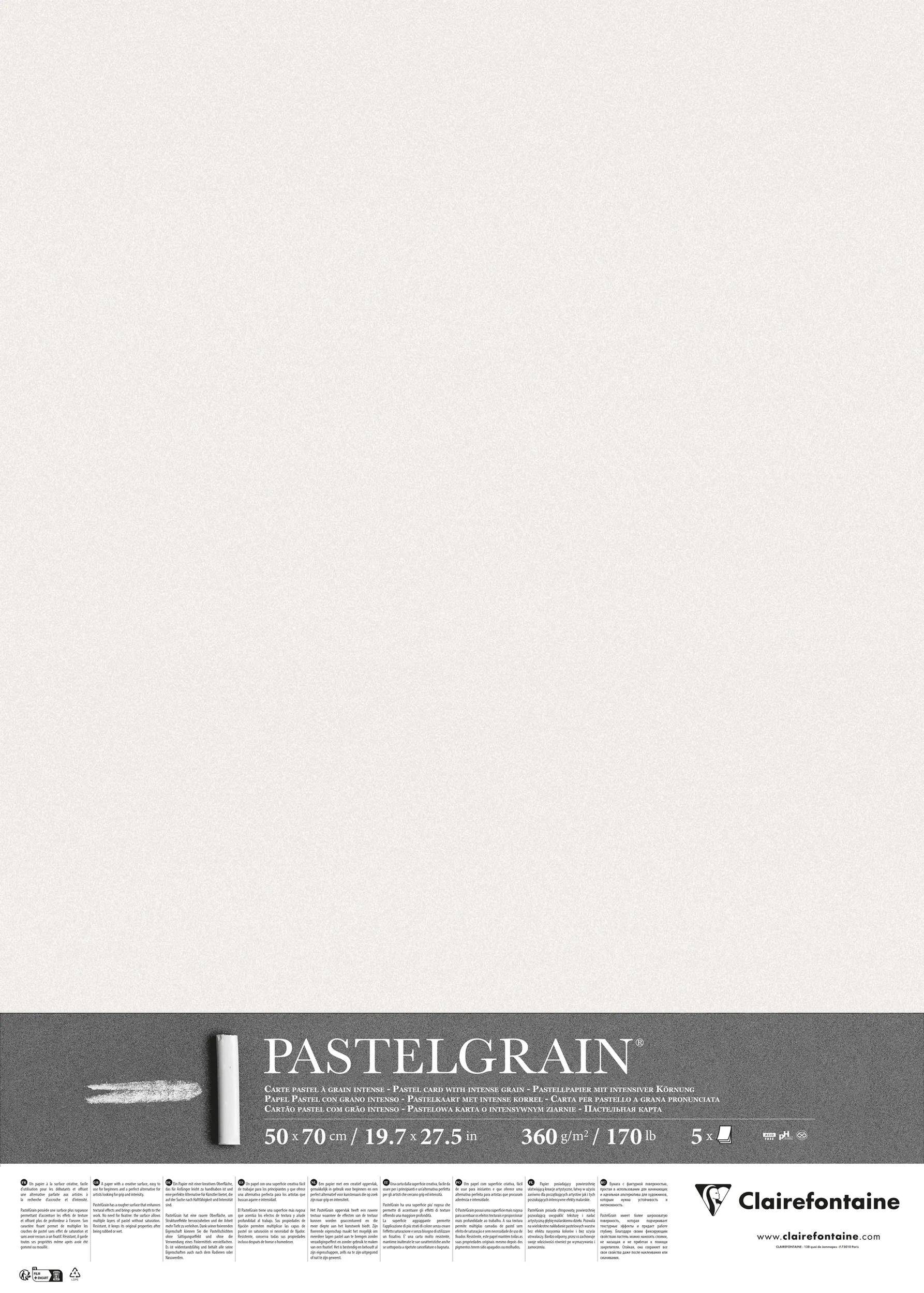 Clairefontaine PastelGrain 50x70cm 5 Bogen 360g - Weiß 976063C