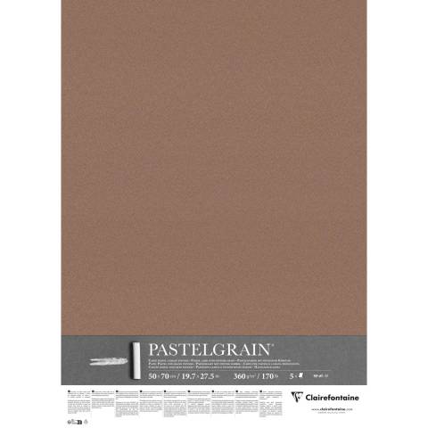 Clairefontaine PastelGrain 50x70cm 5 Bogen 360g - Braun 976068C