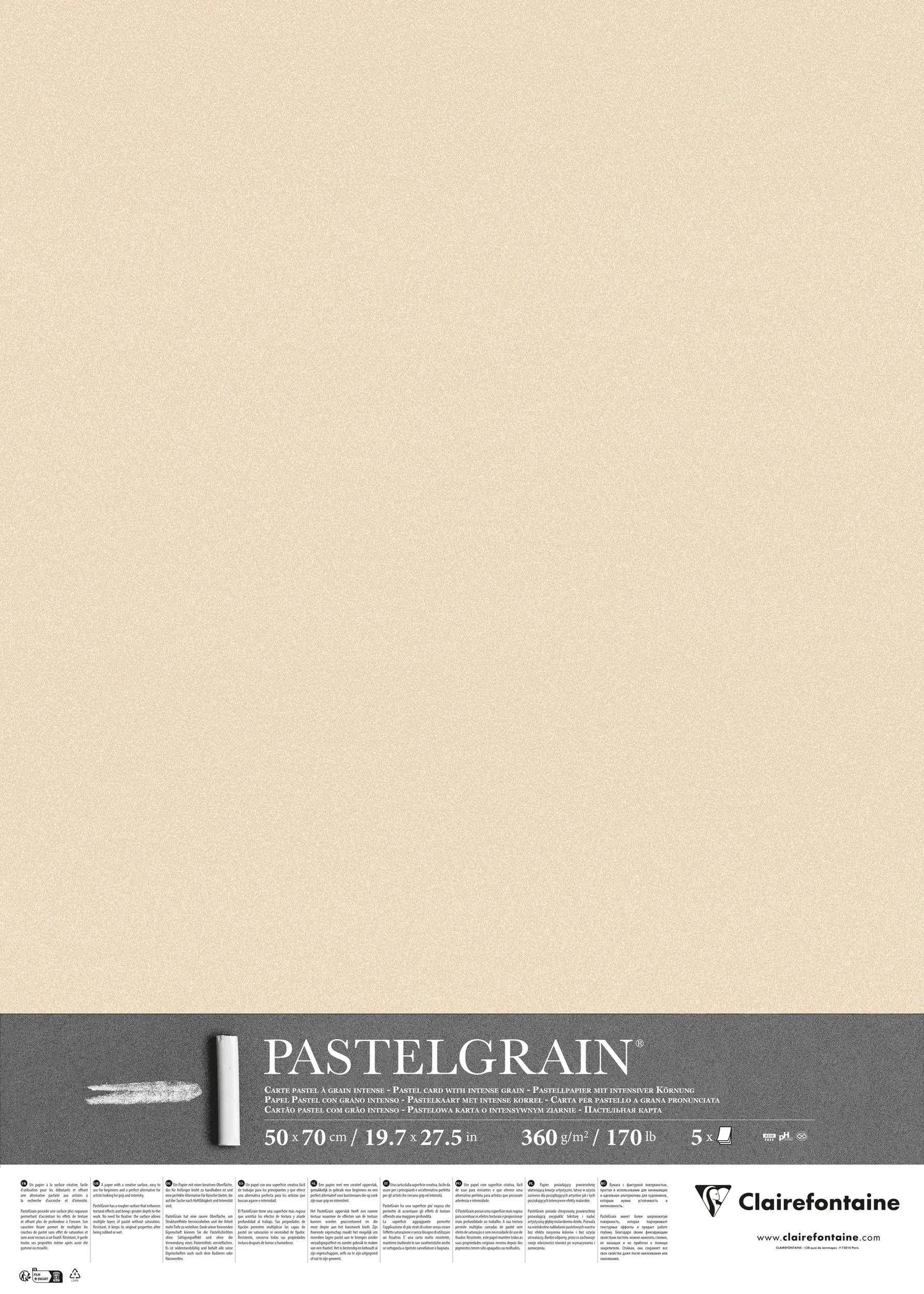 Clairefontaine PastelGrain 50x70cm 5 Bogen 360g - Maisfarben 976067C