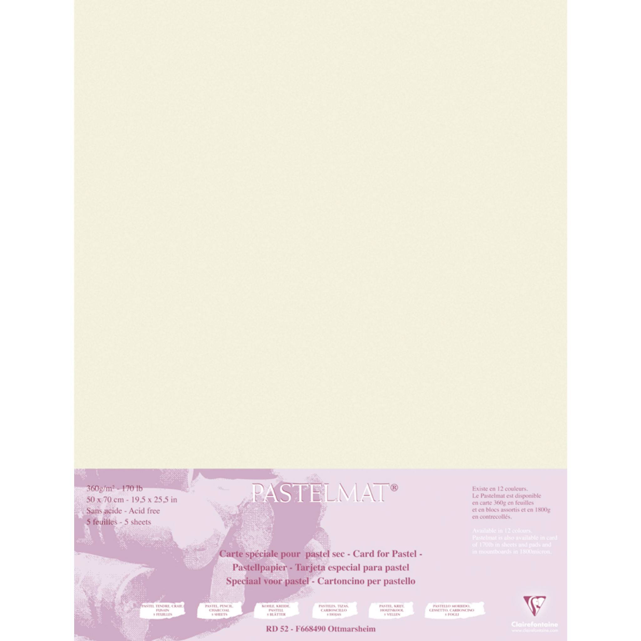 Clairefontaine Pastelmat Pastellmalerei, 5 Bogen 50x70 cm, 360g Sand 96166C