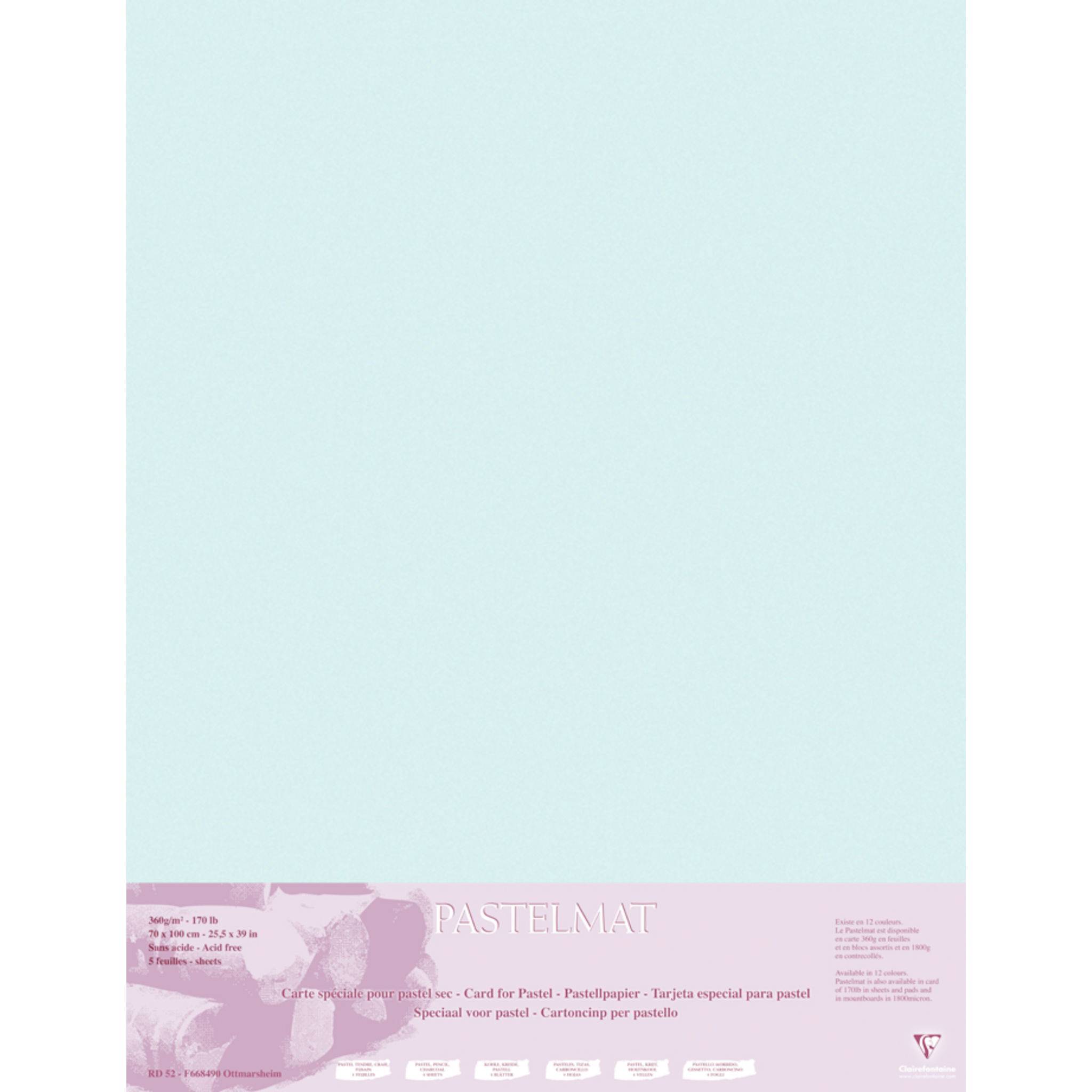 Clairefontaine Pastelmat Pastellmalerei, 5 Bogen 70x100 cm, 360g Hellblau 96160C