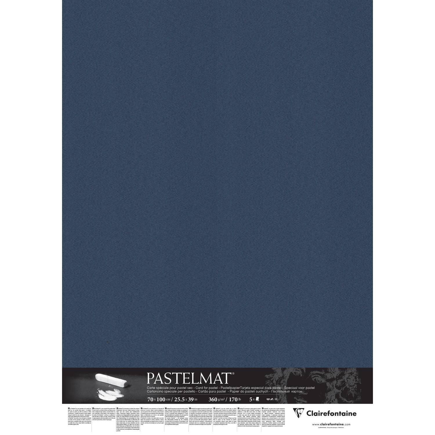 Clairefontaine Papier für Pastellmalerei, 5 Bogen 70x100cm Dunkelblau 96161C