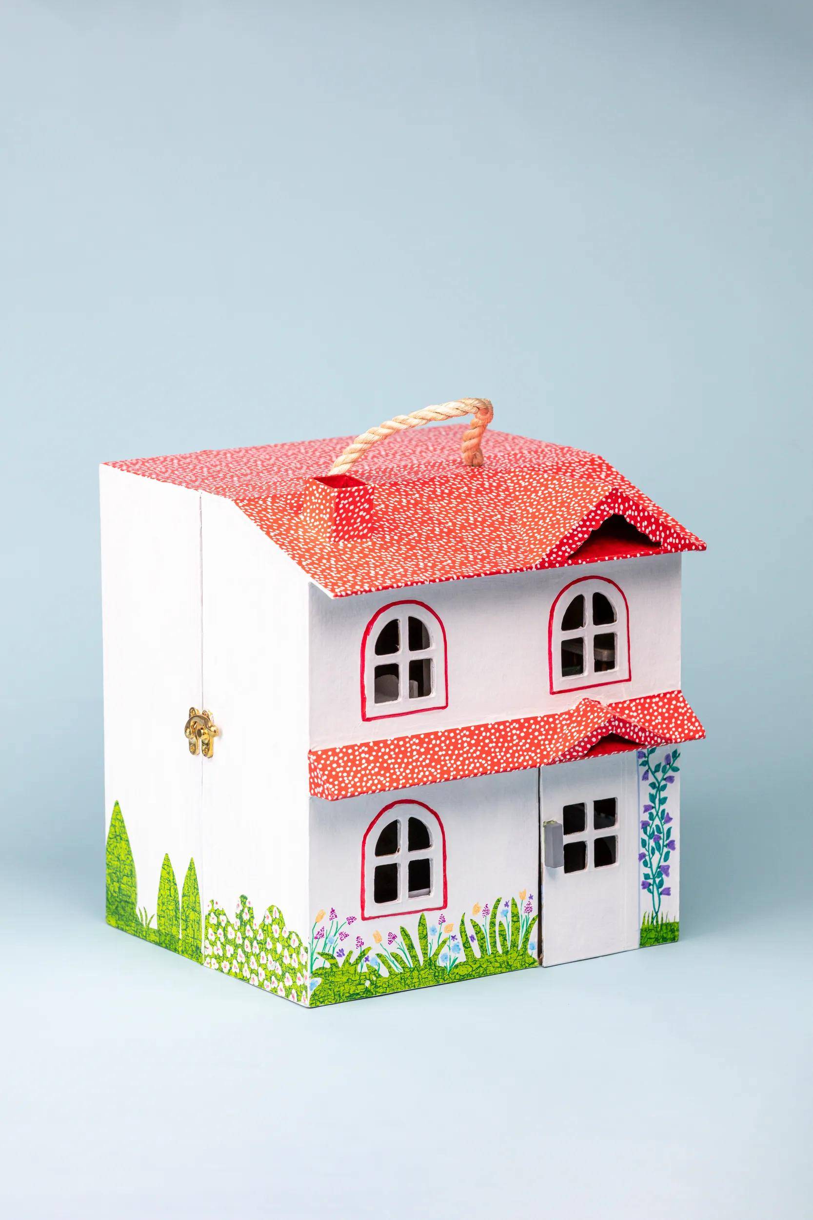 Décopatch Pappmaché, Puppenhaus 25x24x27cm - Kartonbraun AC920C