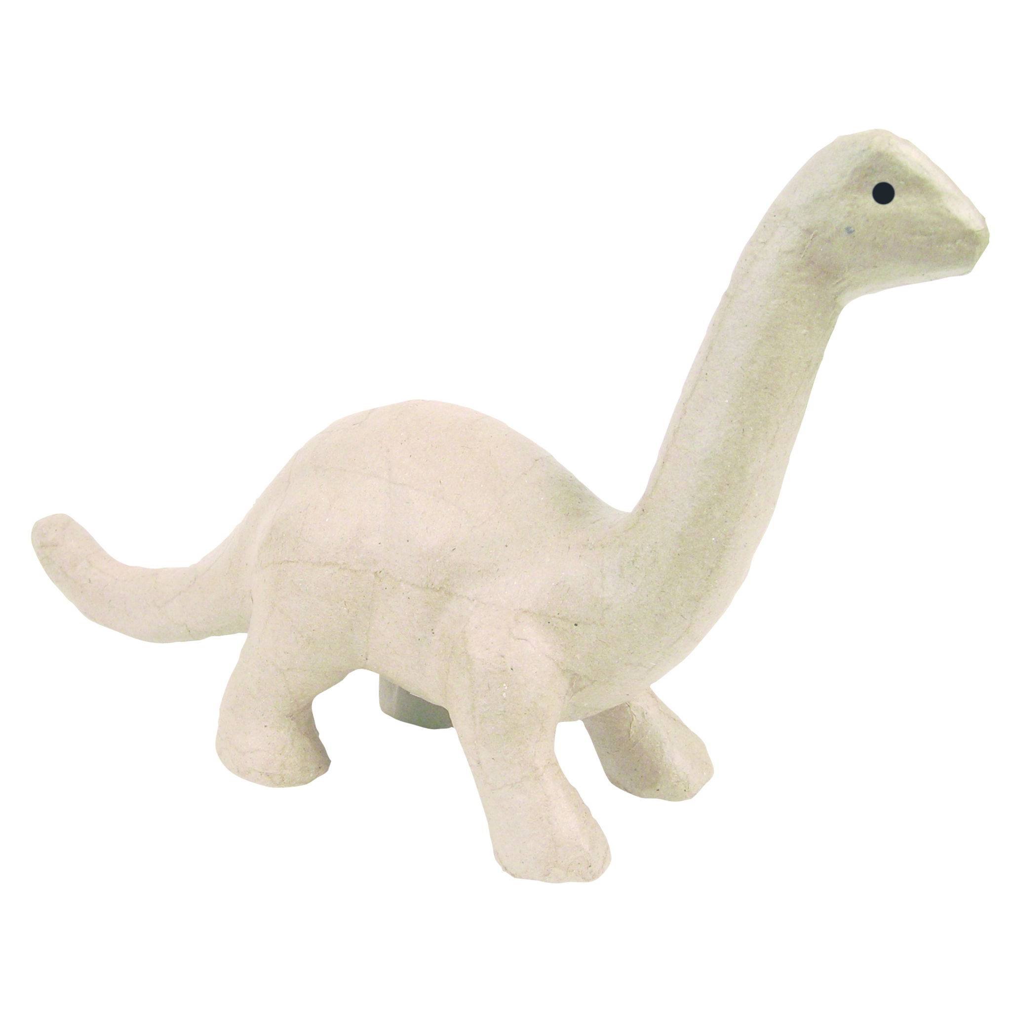 Décopatch Kleines Pappmaché, braun, Brontosaurus 16cm - Kartonbraun SA104O