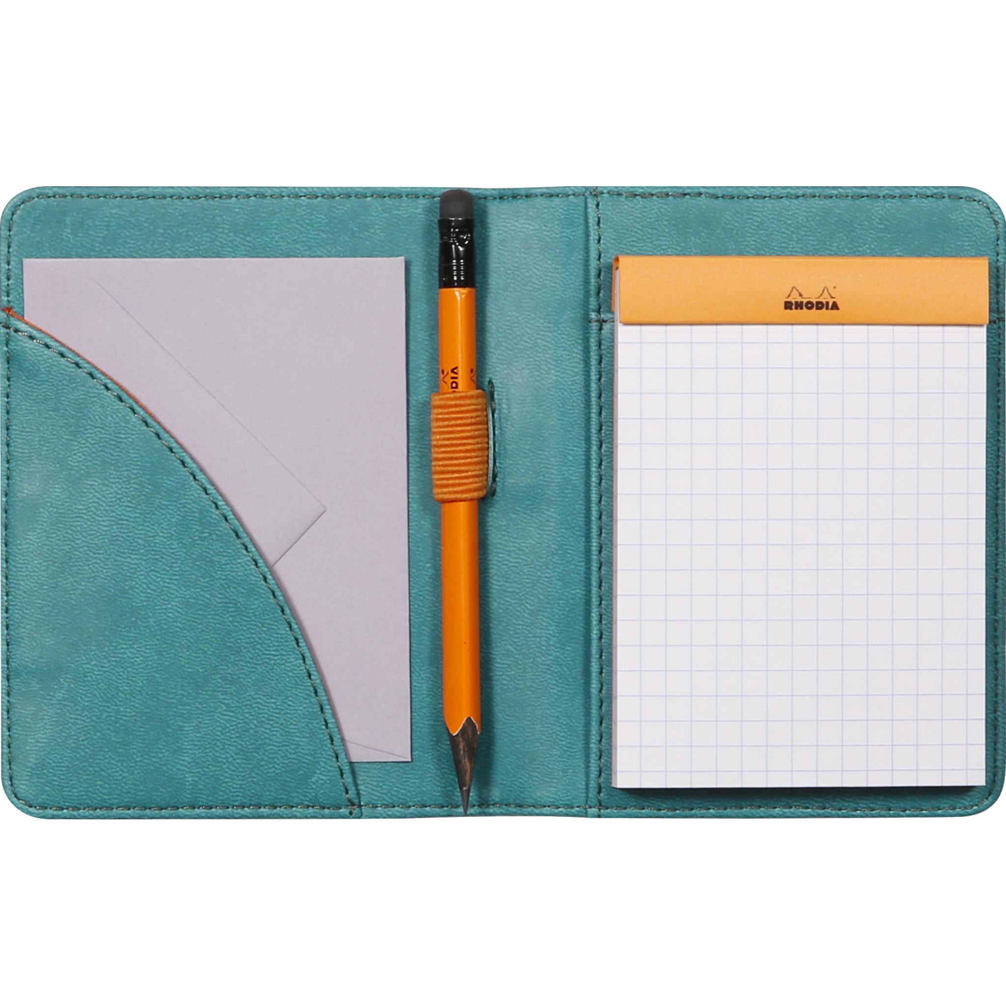 Rhodia Mappe für Block oder Notizheft A7, N°11 9,5x12,5 cm Pfaugrün 211004C