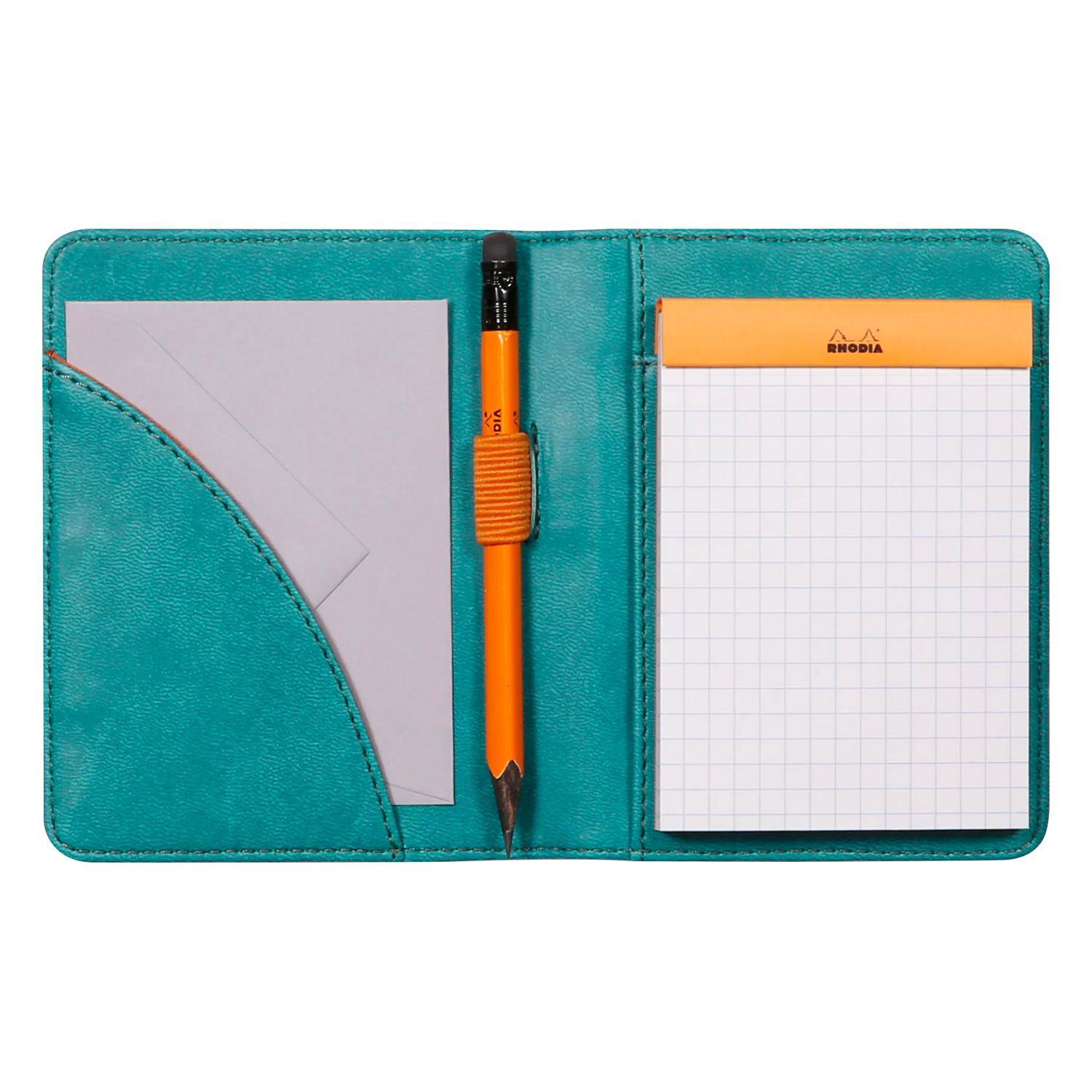 Rhodia Mappe für Block oder Notizheft A7, N°11 9,5x12,5 cm Pfaugrün 211004C