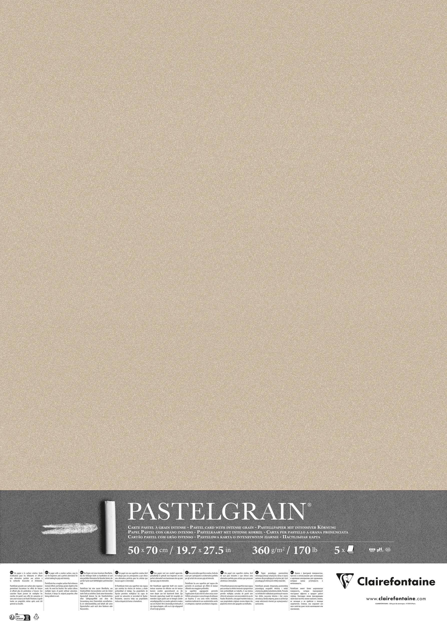 Clairefontaine PastelGrain 50x70cm 5 Bogen 360g - Sand 976070C