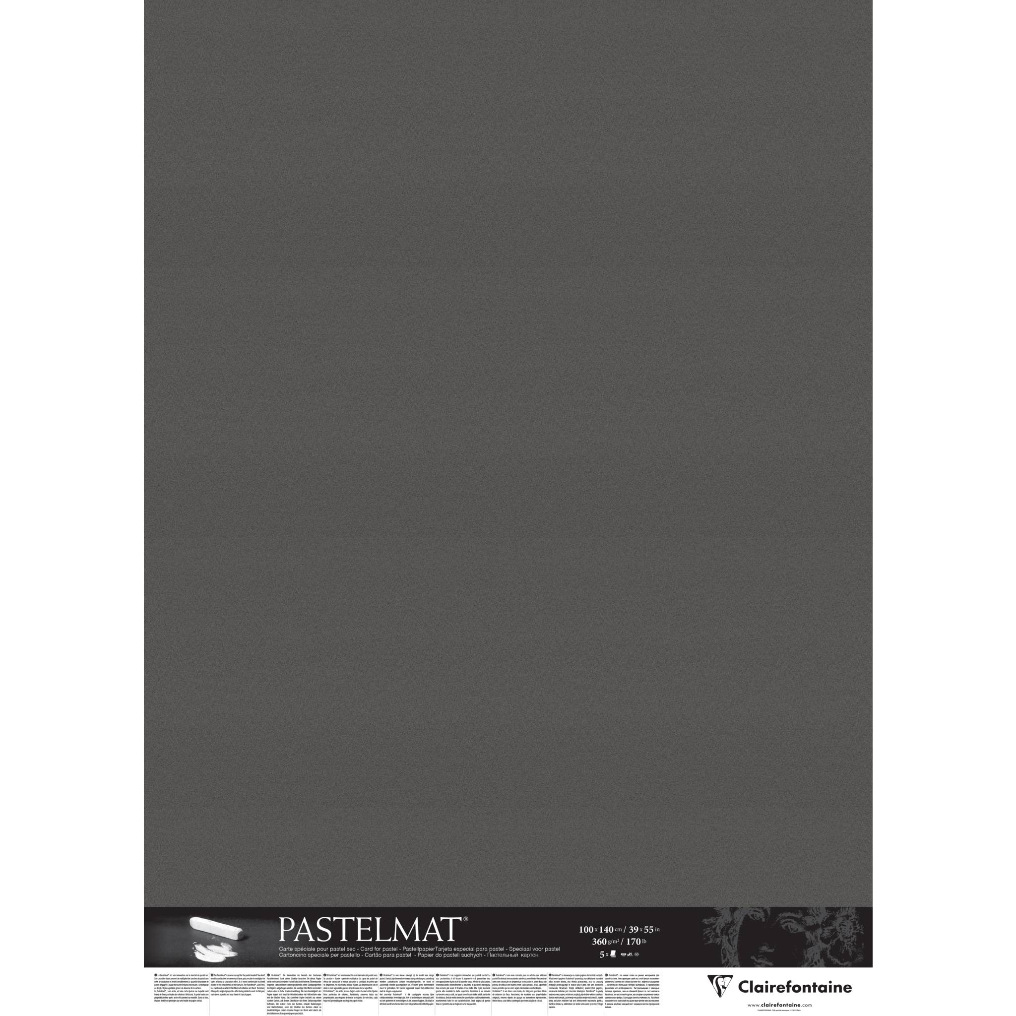 Clairefontaine Papier für Pastellmalerei, 5 Bogen 100x140 cm, Anthrazit 396150C