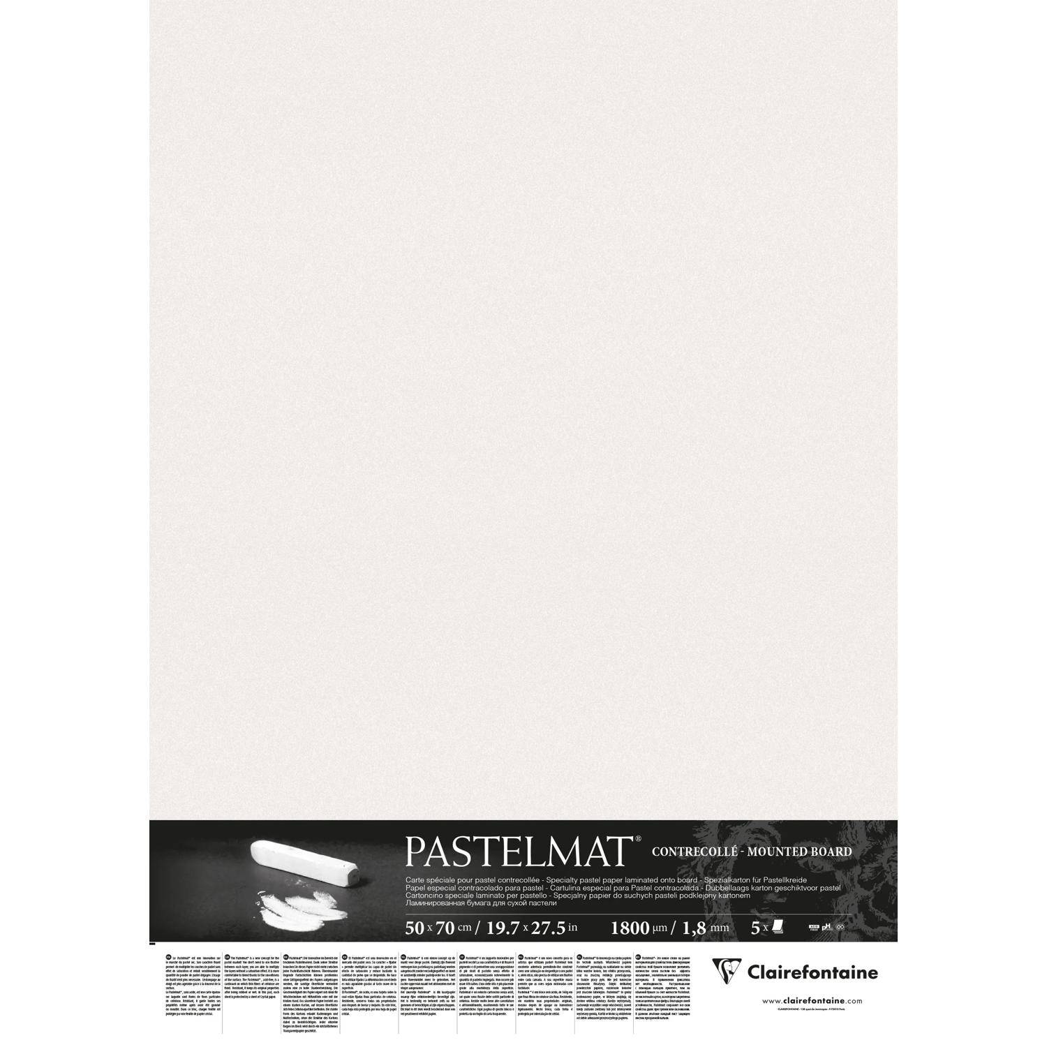 Clairefontaine Papier für Pastellmalerei, 5 Bogen 50x70cm Weiß 496010C