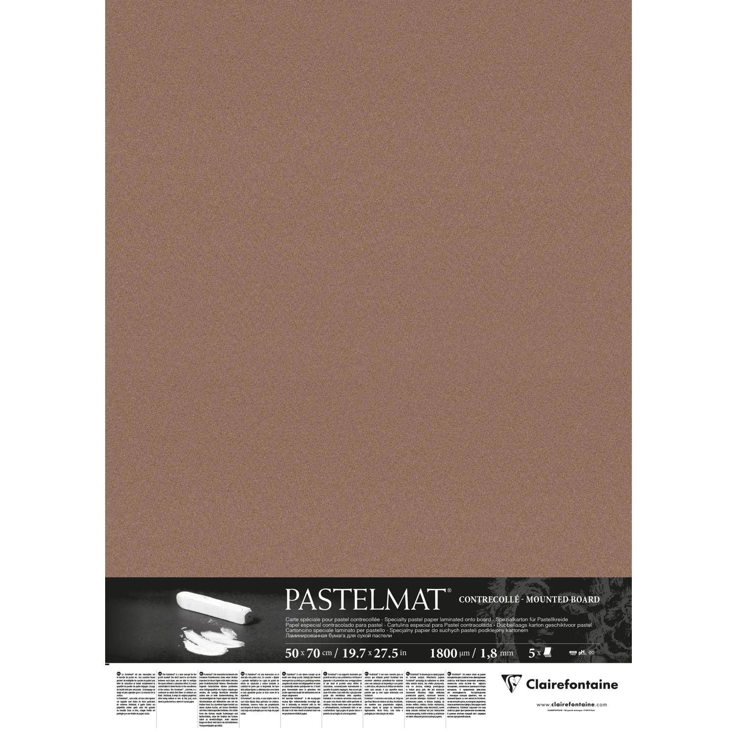 Clairefontaine Papier für Pastellmalerei, 5 Bogen 50x70cm Braun 496011C