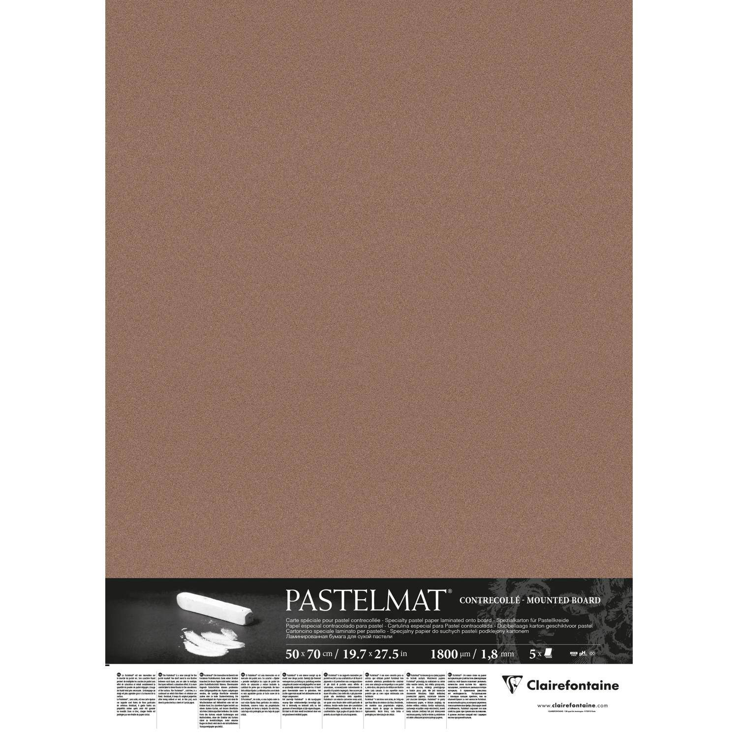 Clairefontaine Papier für Pastellmalerei, 5 Bogen 50x70cm Braun 496011C