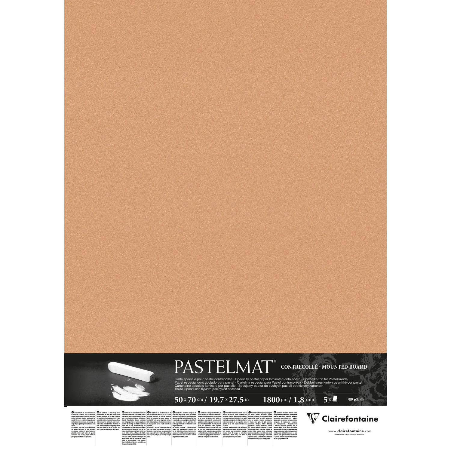Clairefontaine Papier für Pastellmalerei, 5 Bogen 50x70cm Siena 496012C