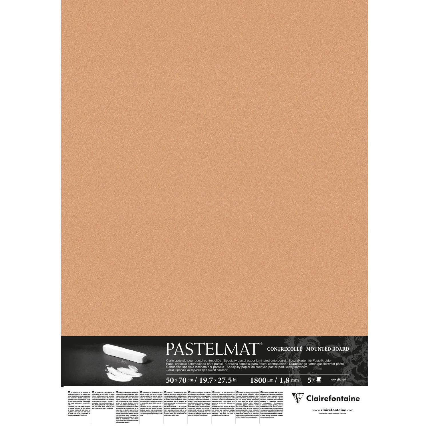 Clairefontaine Papier für Pastellmalerei, 5 Bogen 50x70cm Siena 496012C