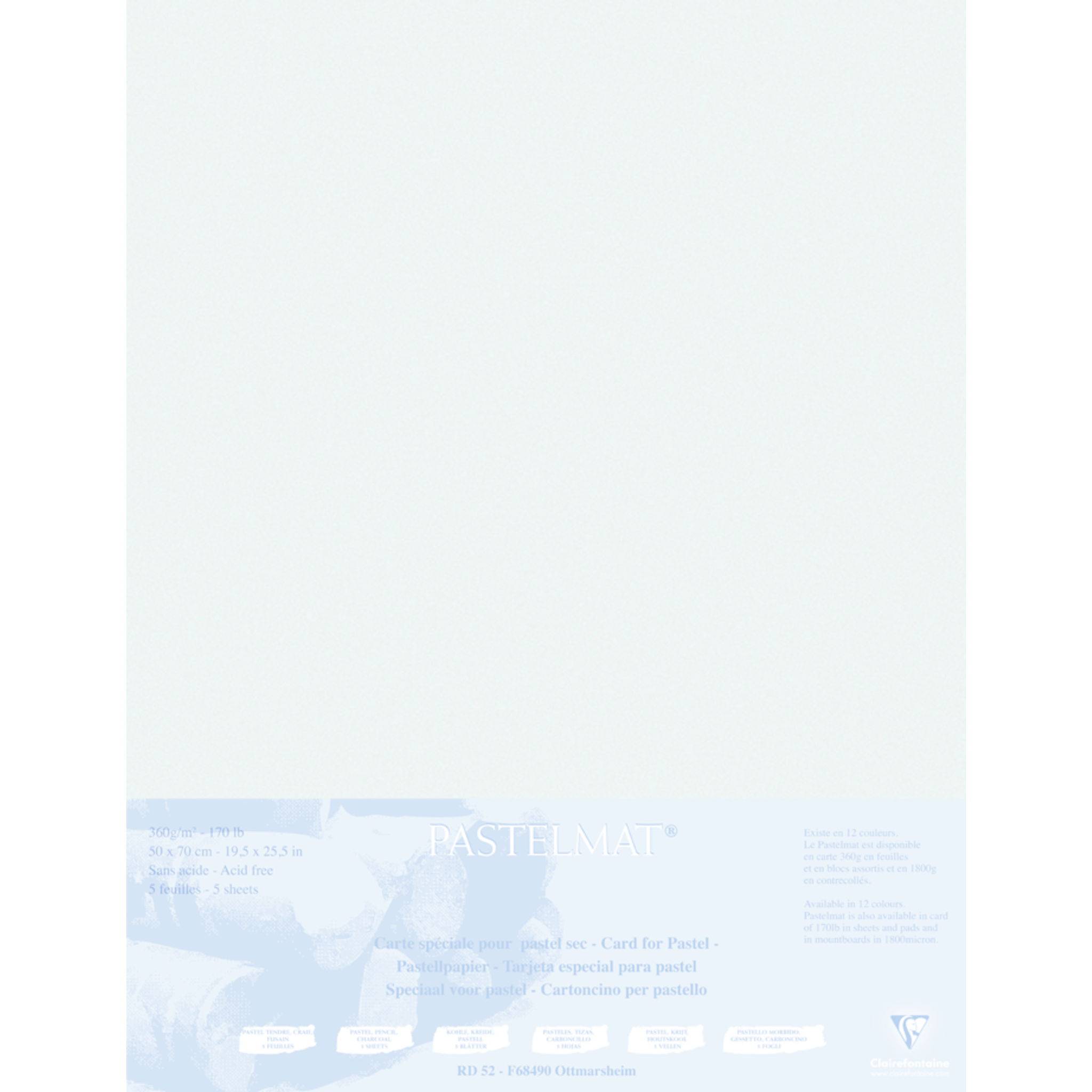 Clairefontaine Papier für Pastellmalerei, 5 Bogen 50x70cm Hellgrau 496020C