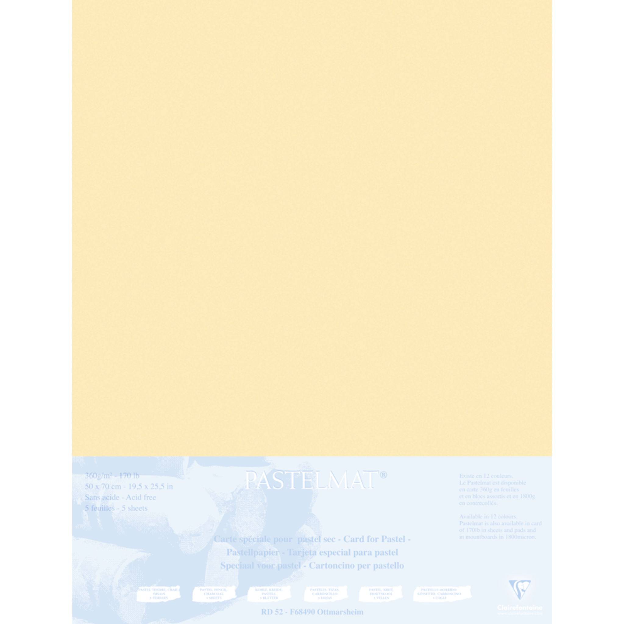 Clairefontaine Papier für Pastellmalerei 5 Bogen 50x70cm Butterblume 496022C