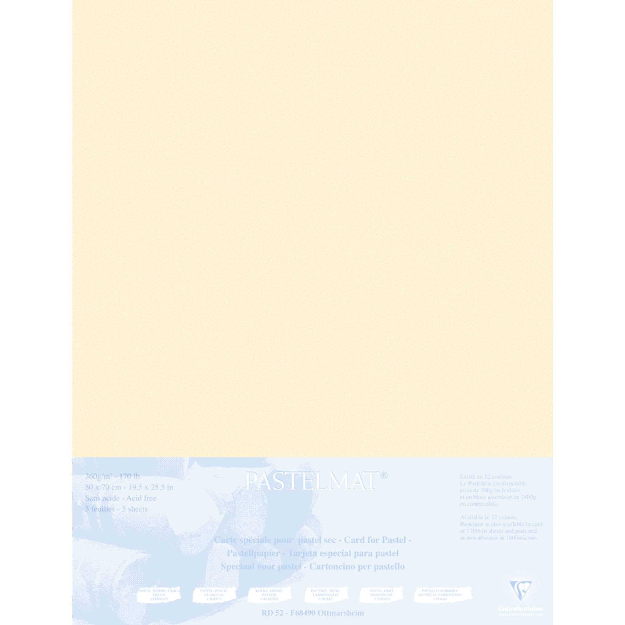 Clairefontaine Papier für Pastellmalerei 5 Bogen 50x70cm Maisfarben 496023C