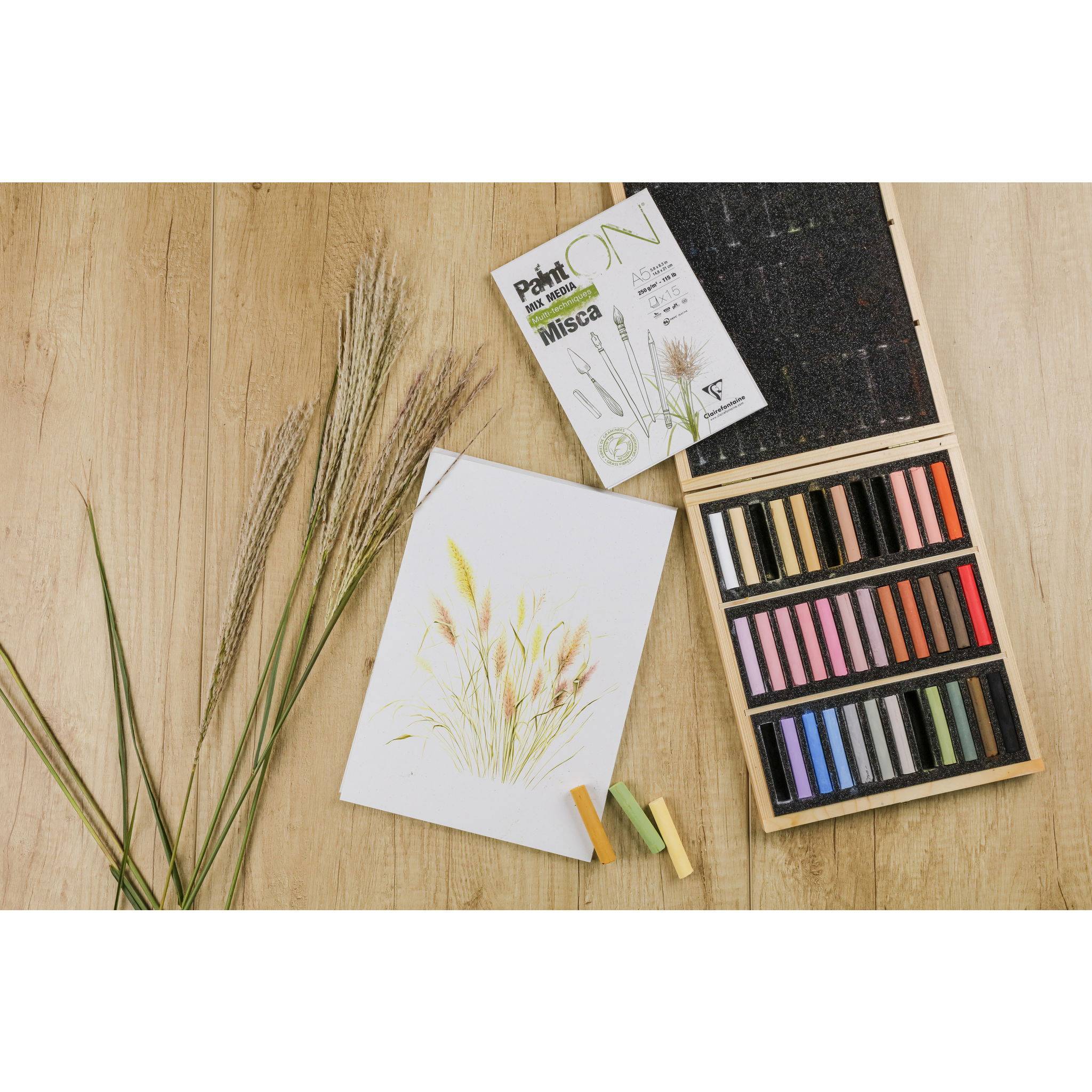 Clairefontaine 4x PaintON Misca, Block A5 15 Blatt 250g, Mixed Media 976120C