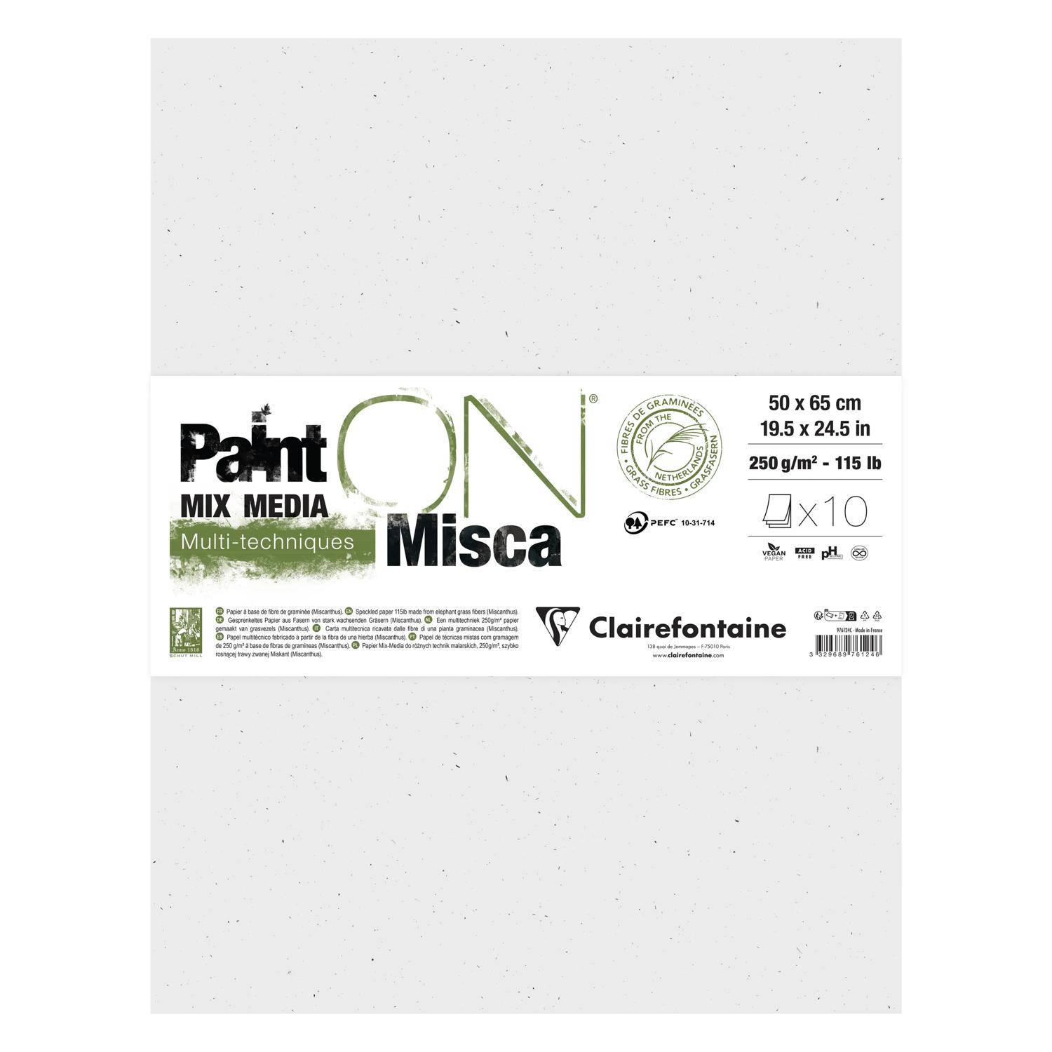 Clairefontaine PaintON Misca, 10 Bogen 50x65cm 250g, Mixed Media 976124C