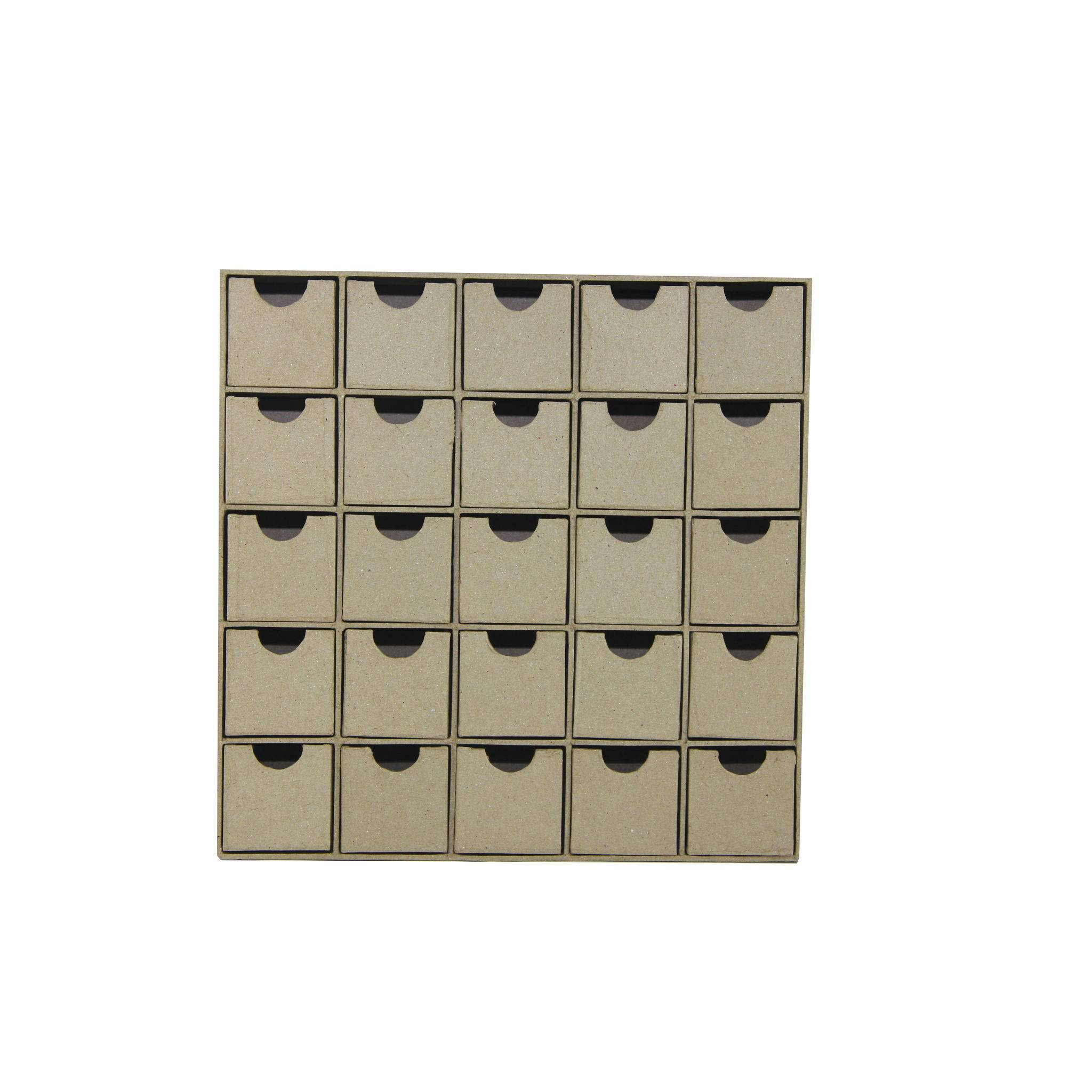 Décopatch braunes Pappmaché Regal/Adventskalender 25x25cm - Kartonbraun HD018O