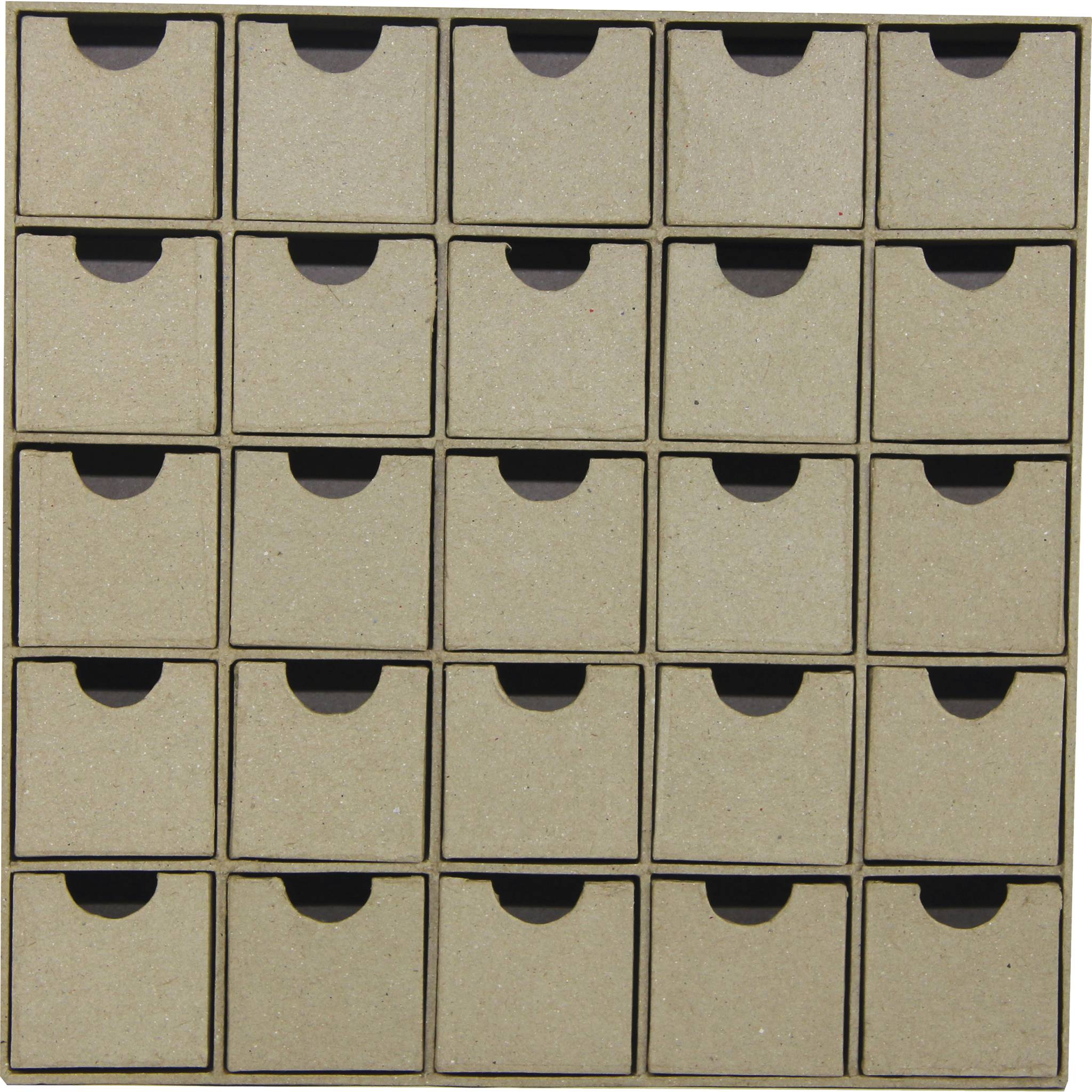 Décopatch braunes Pappmaché Regal/Adventskalender 25x25cm - Kartonbraun HD018O