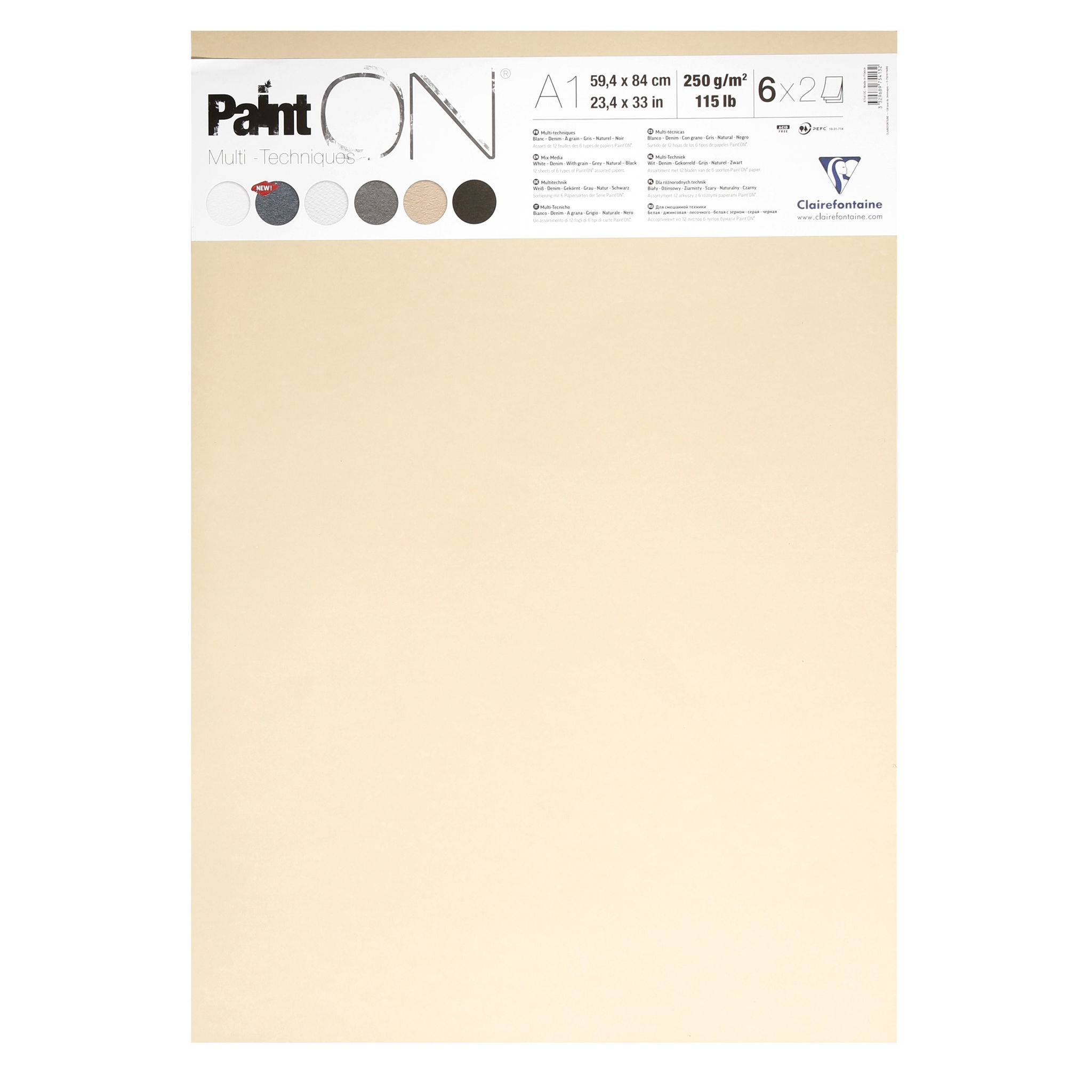 Clairefontaine 12 Bogen 50x65cm 6 Farben/Papiere sortiert - Sortierung 975413C