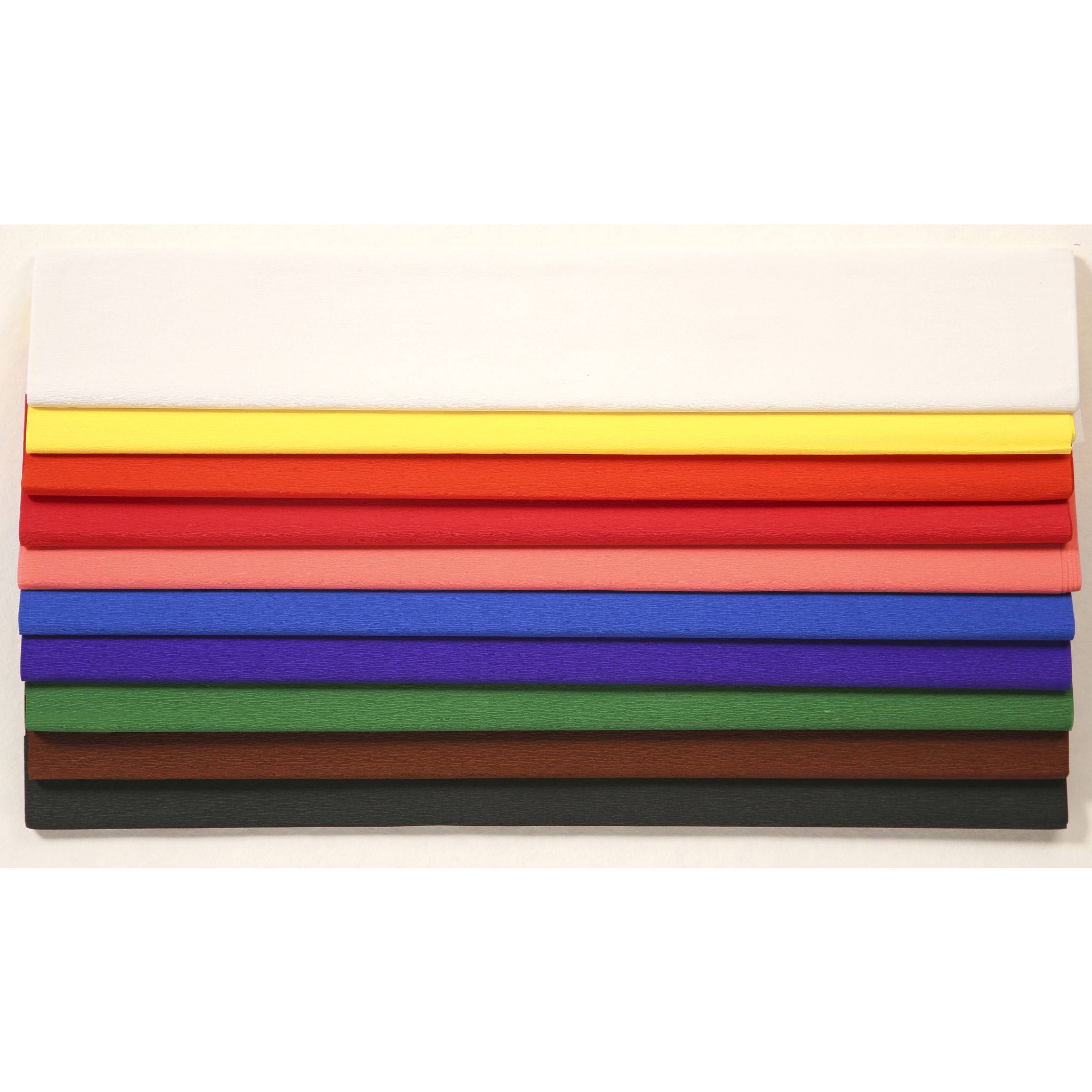 Clairefontaine Krepppapier, Pack. 10 Bogen gefaltet 2mx0 ,50m Sortierung 901099C